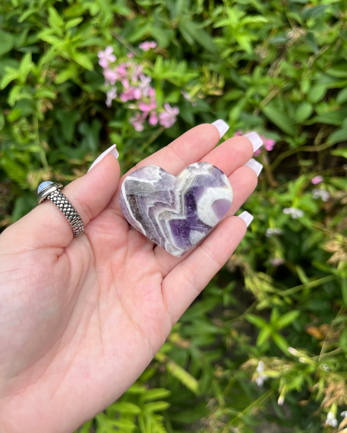 Chevron Amethyst Hearts