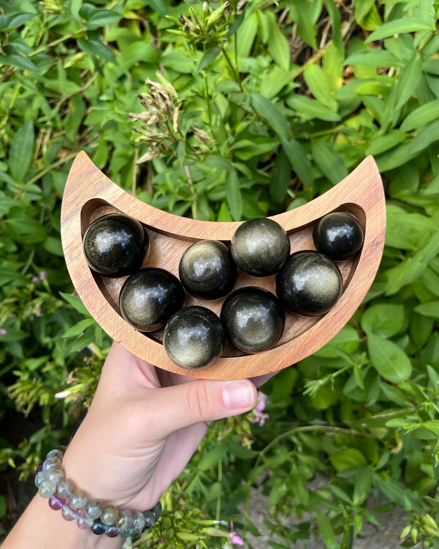 Gold Sheen Obsidian Spheres