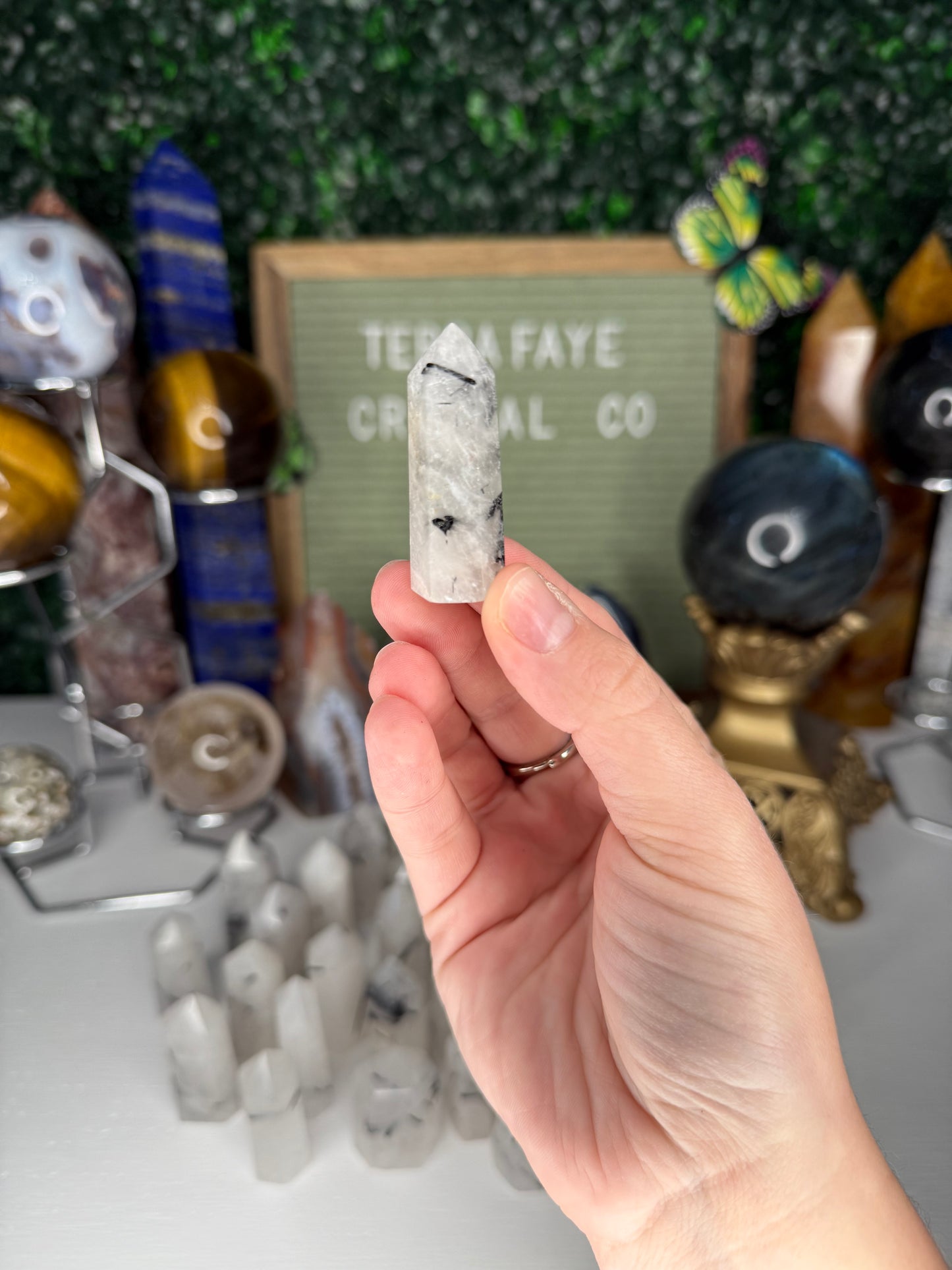 Mini Black Tourmaline In Quartz Points