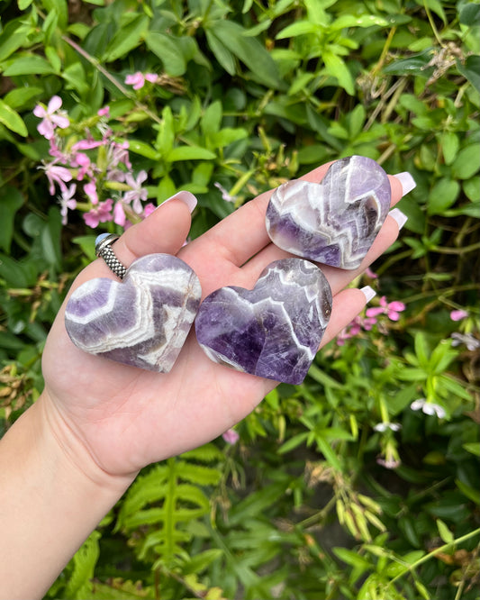 Chevron Amethyst Hearts