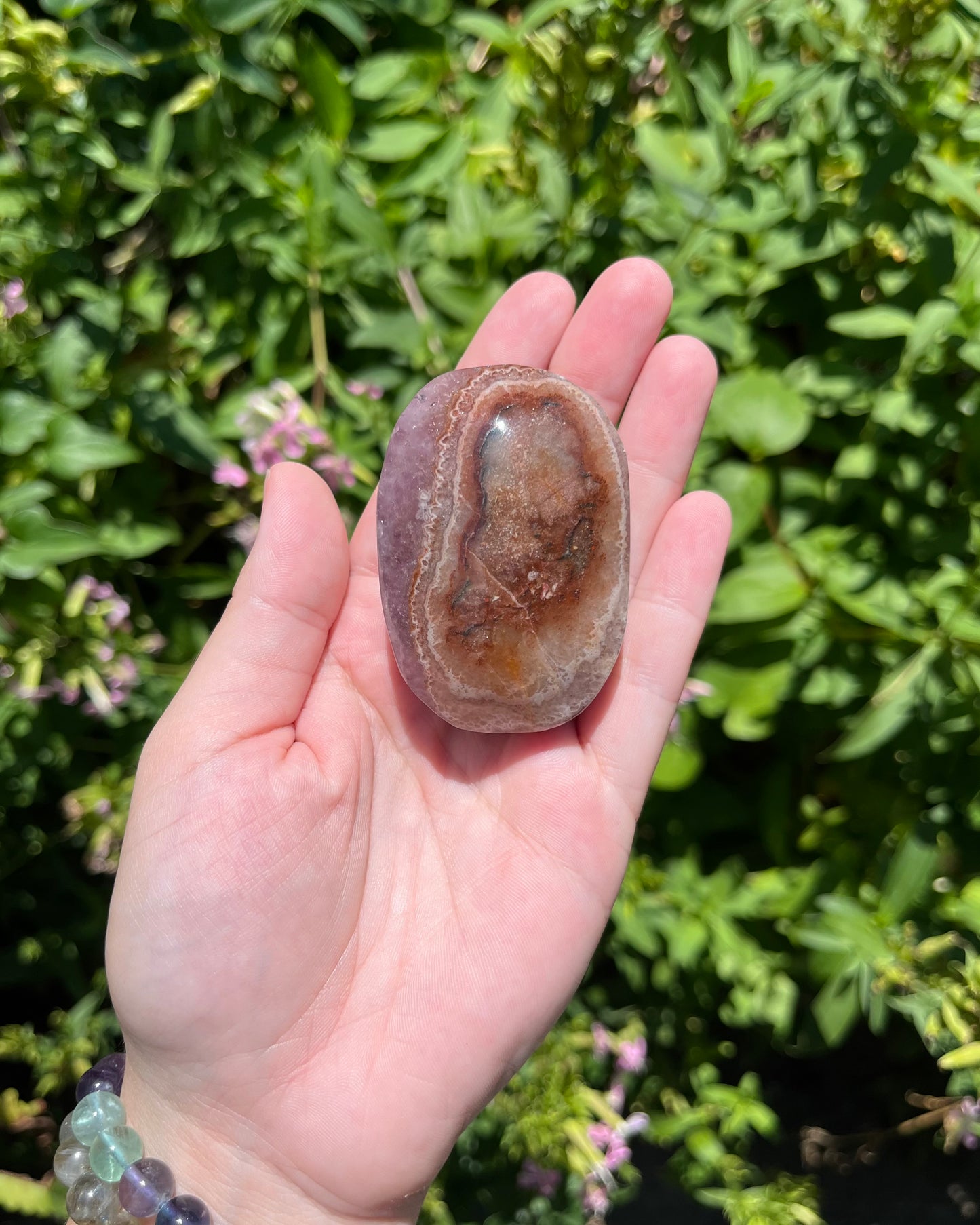 Amethyst Agate Palm Stones