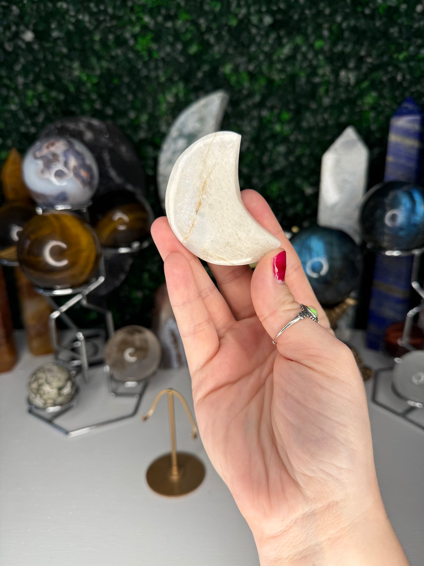 White Moonstone Moons