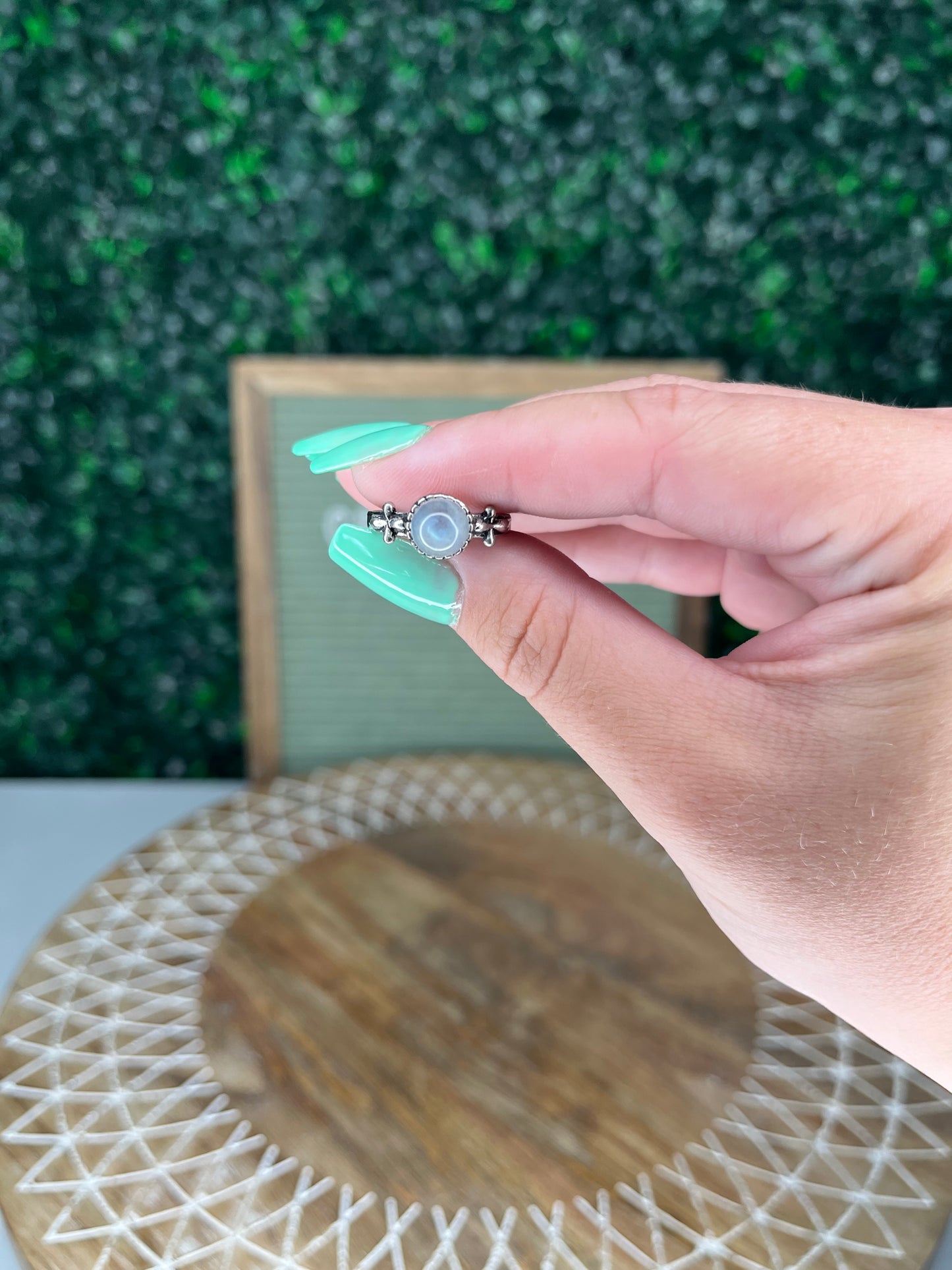 Labradorite Sunflower Rings