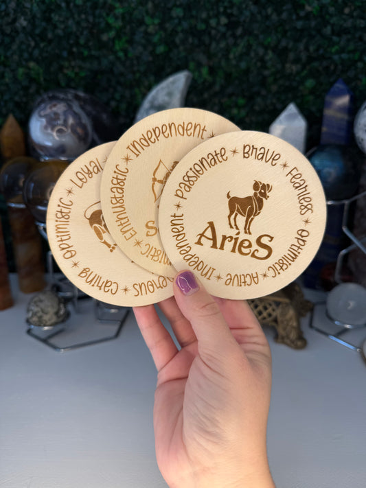 Zodiac Wooden Coasters