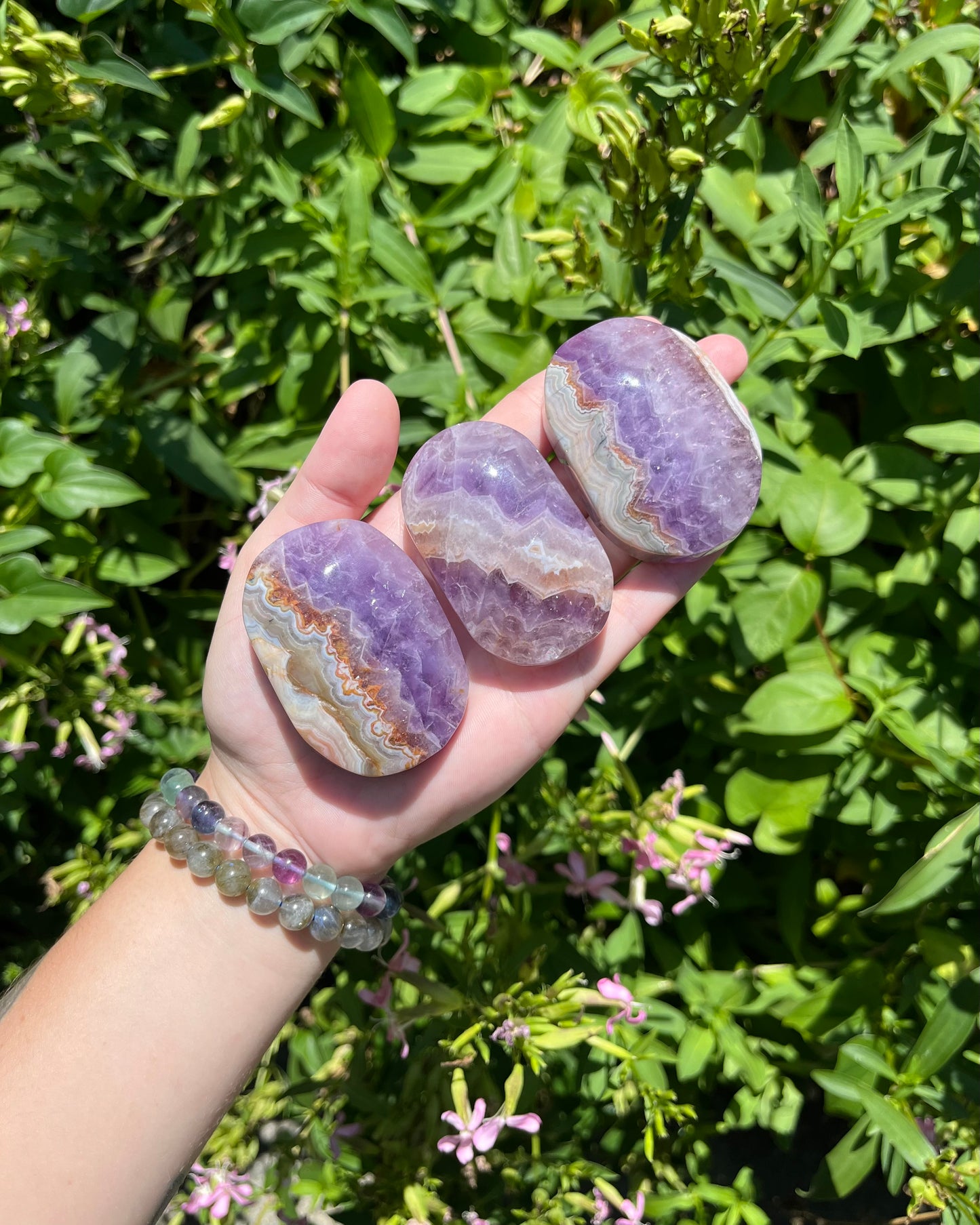 Amethyst Agate Palm Stones