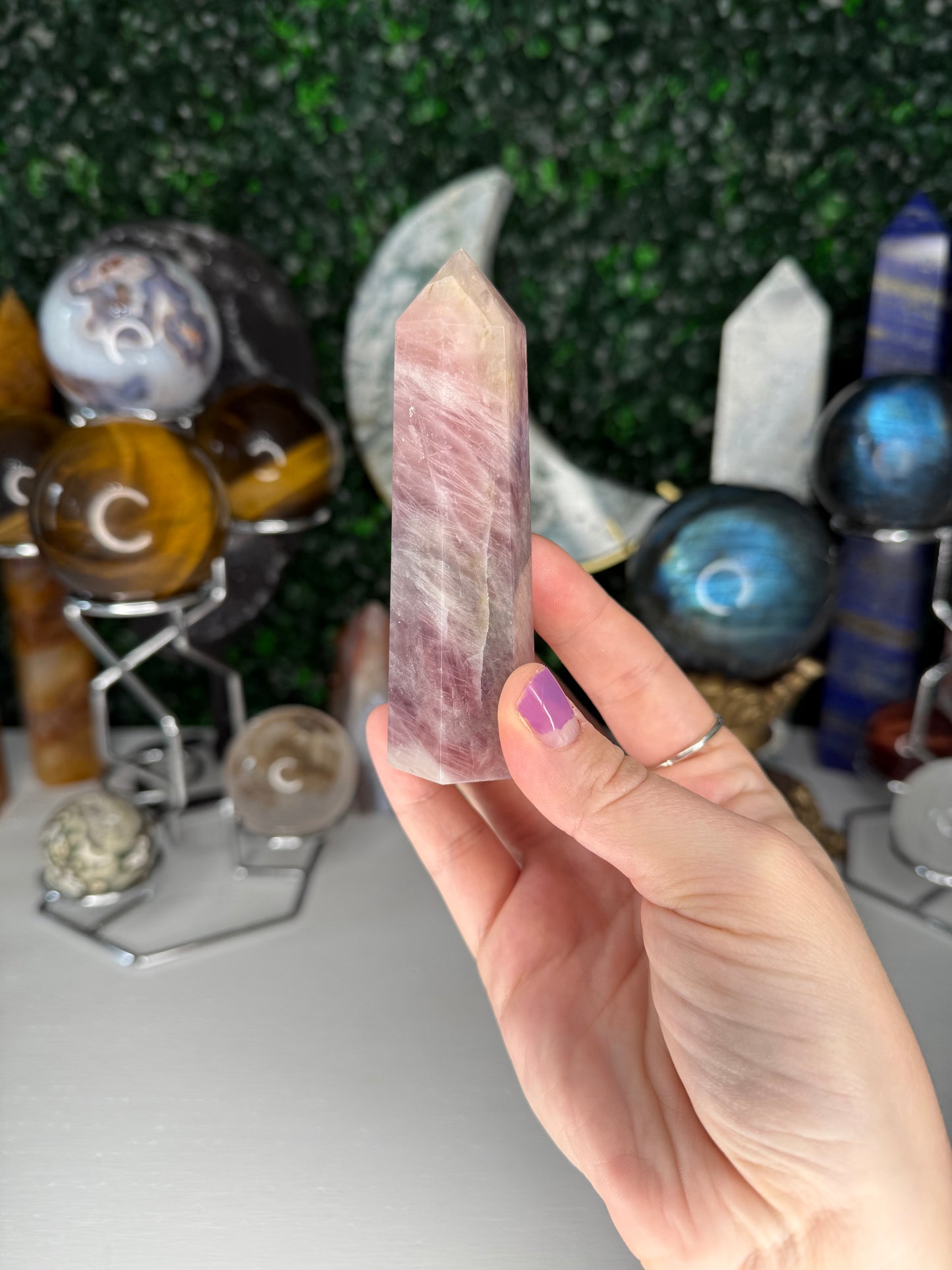 Purple Rose Quartz Points