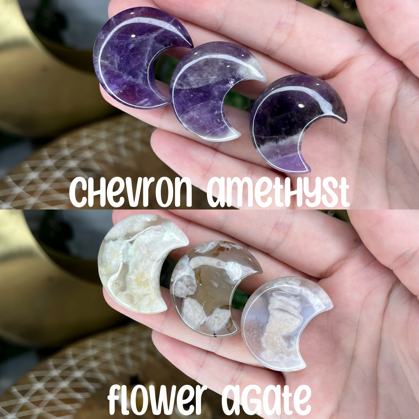 Crystal Moon Car Vent Clips