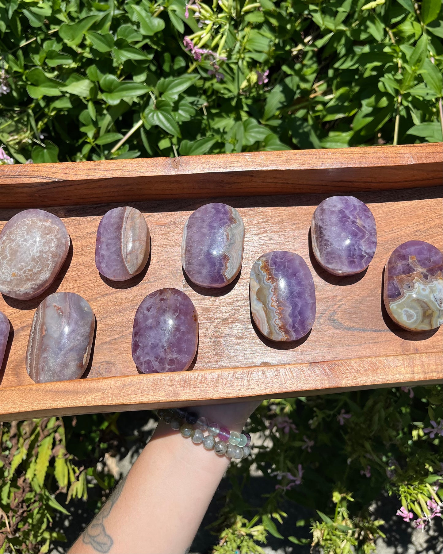 Amethyst Agate Palm Stones