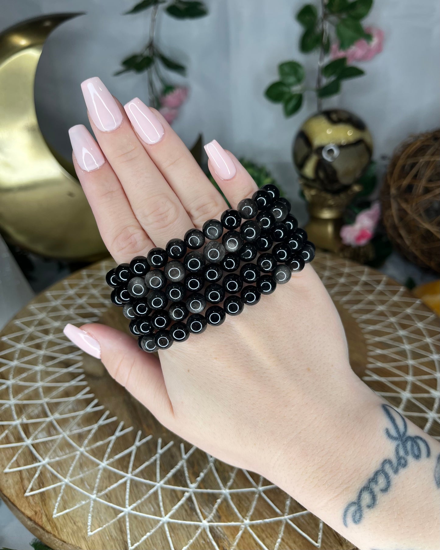 Silver Sheen Obsidian Bracelets