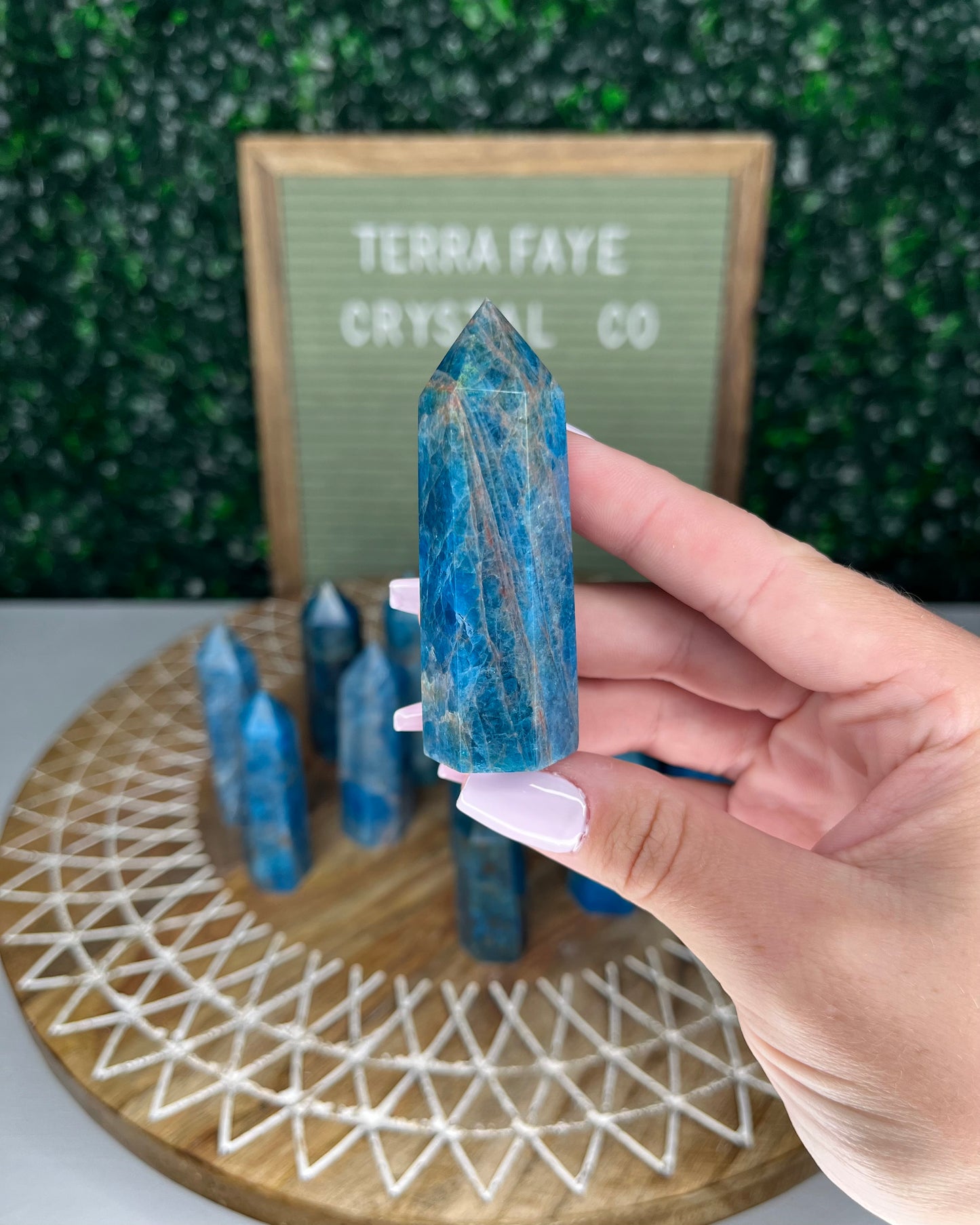 Blue Apatite Points