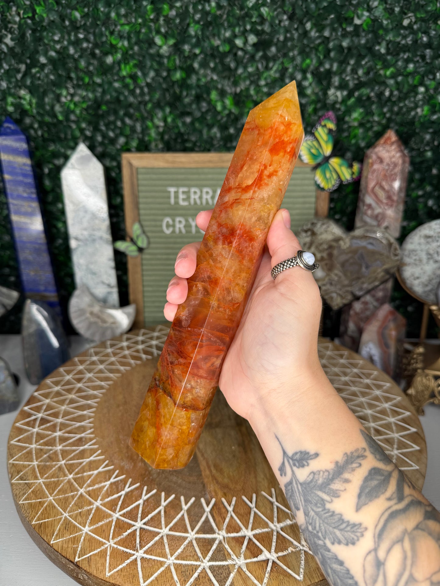 Golden Healer Mixed Fire Quartz Tower