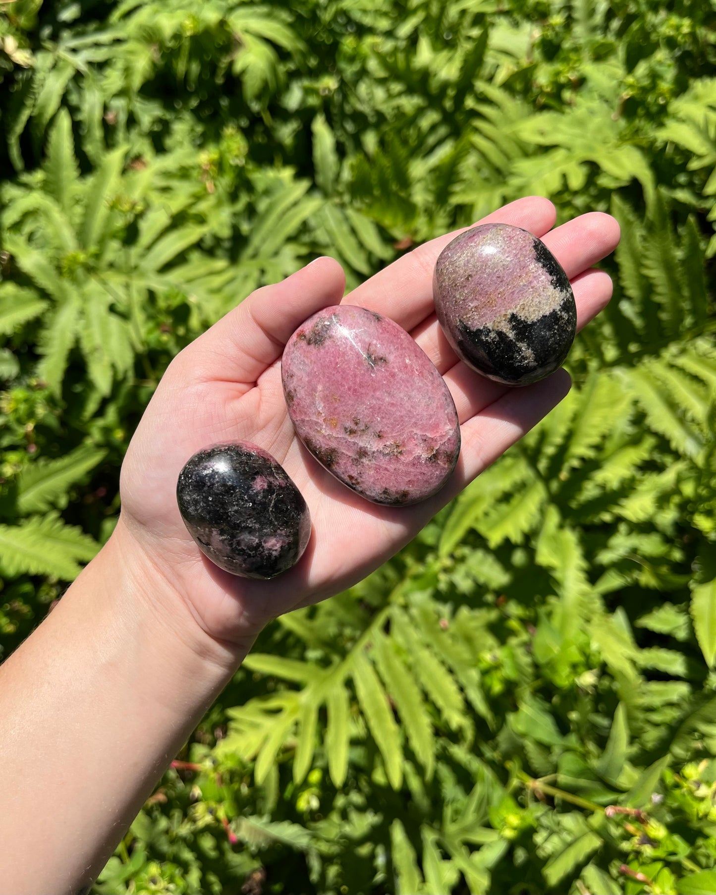 Rhodonite Palm Stones