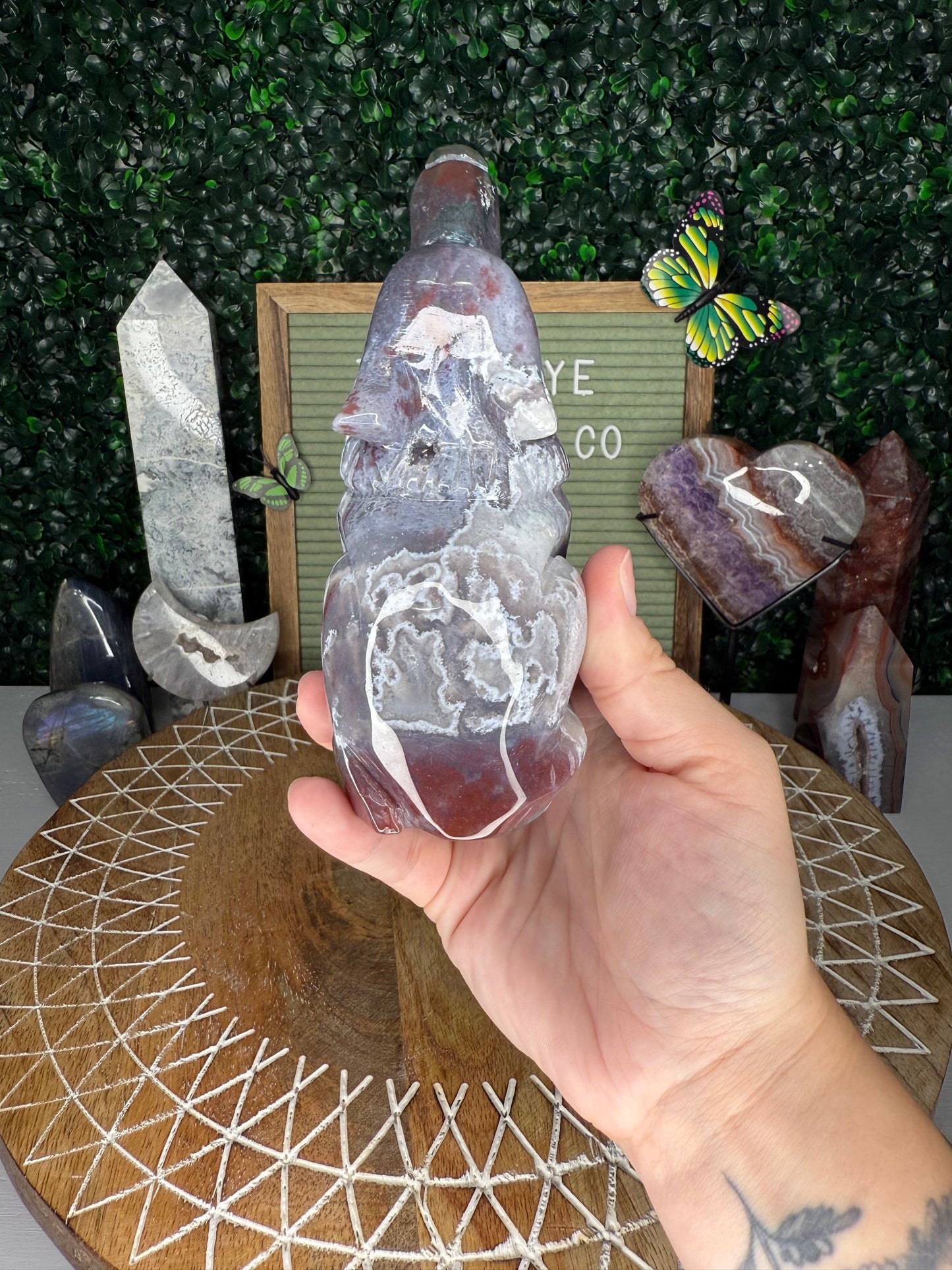 Purple Moss Agate Wolf