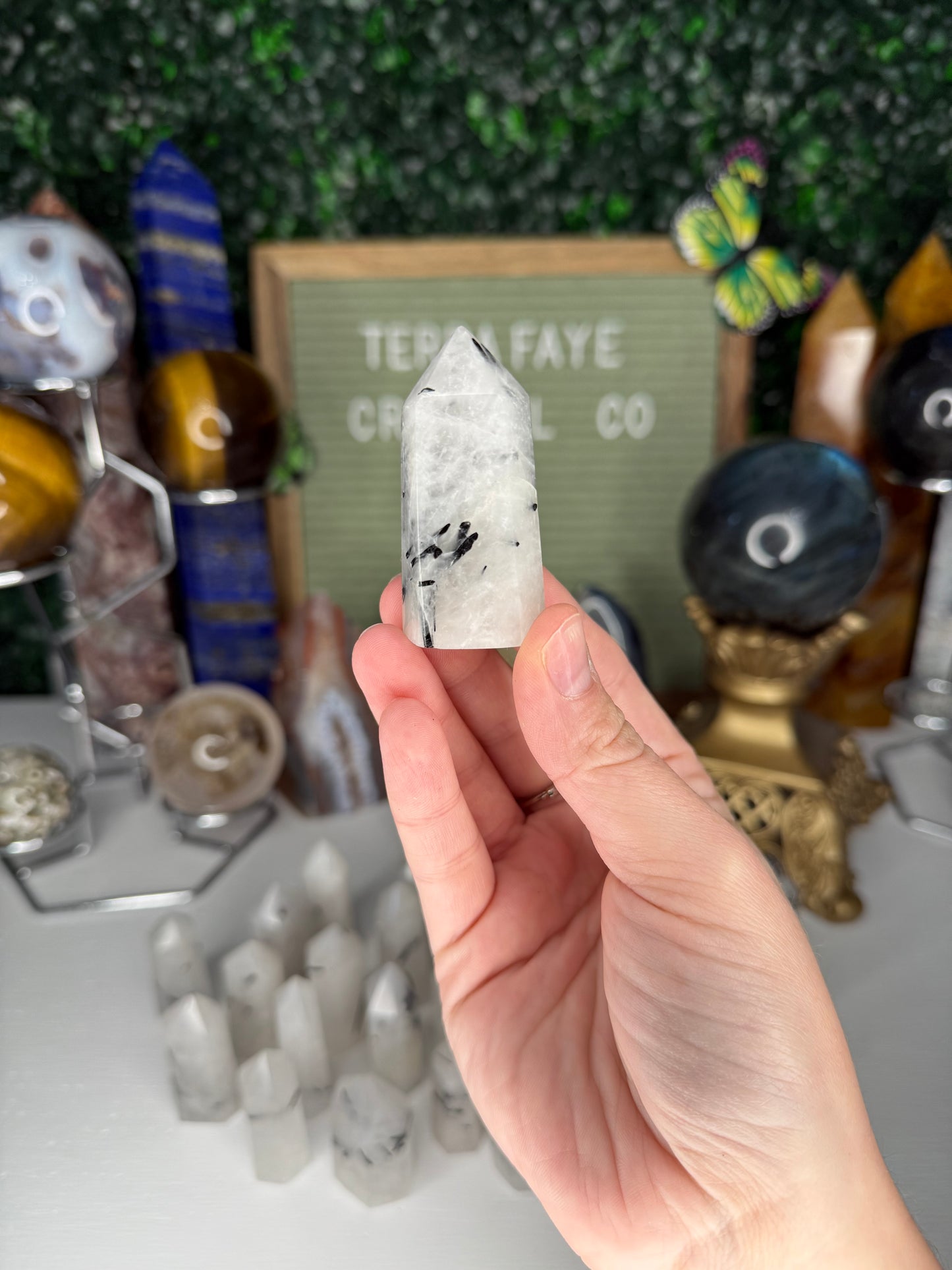 Mini Black Tourmaline In Quartz Points