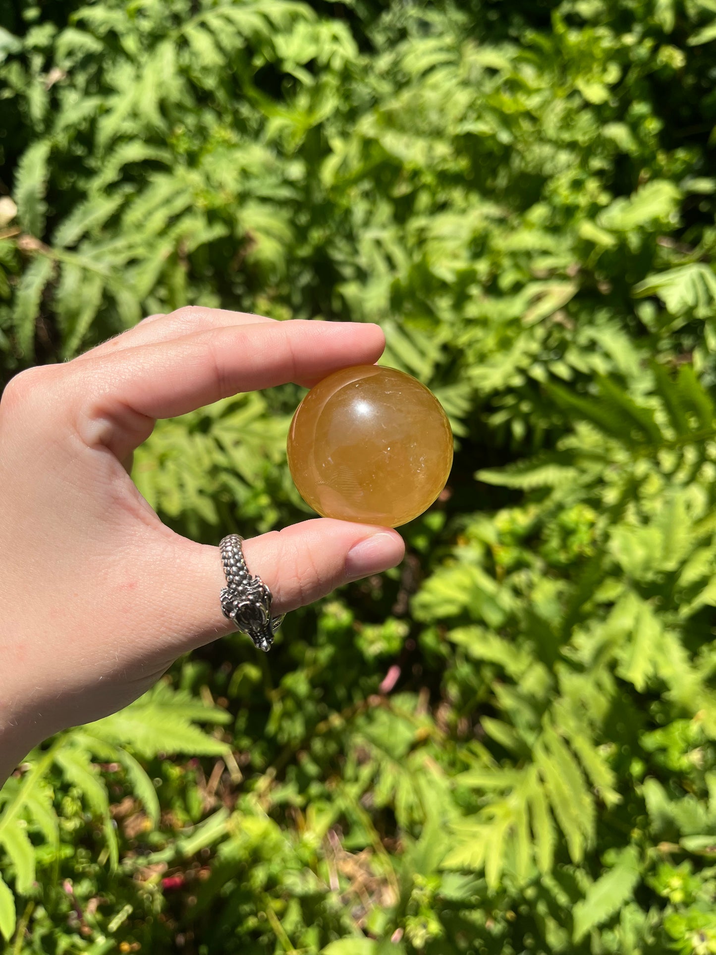 Honey Calcite Sphere