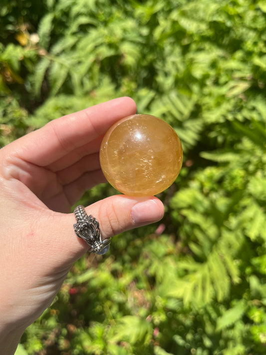 Honey Calcite Sphere