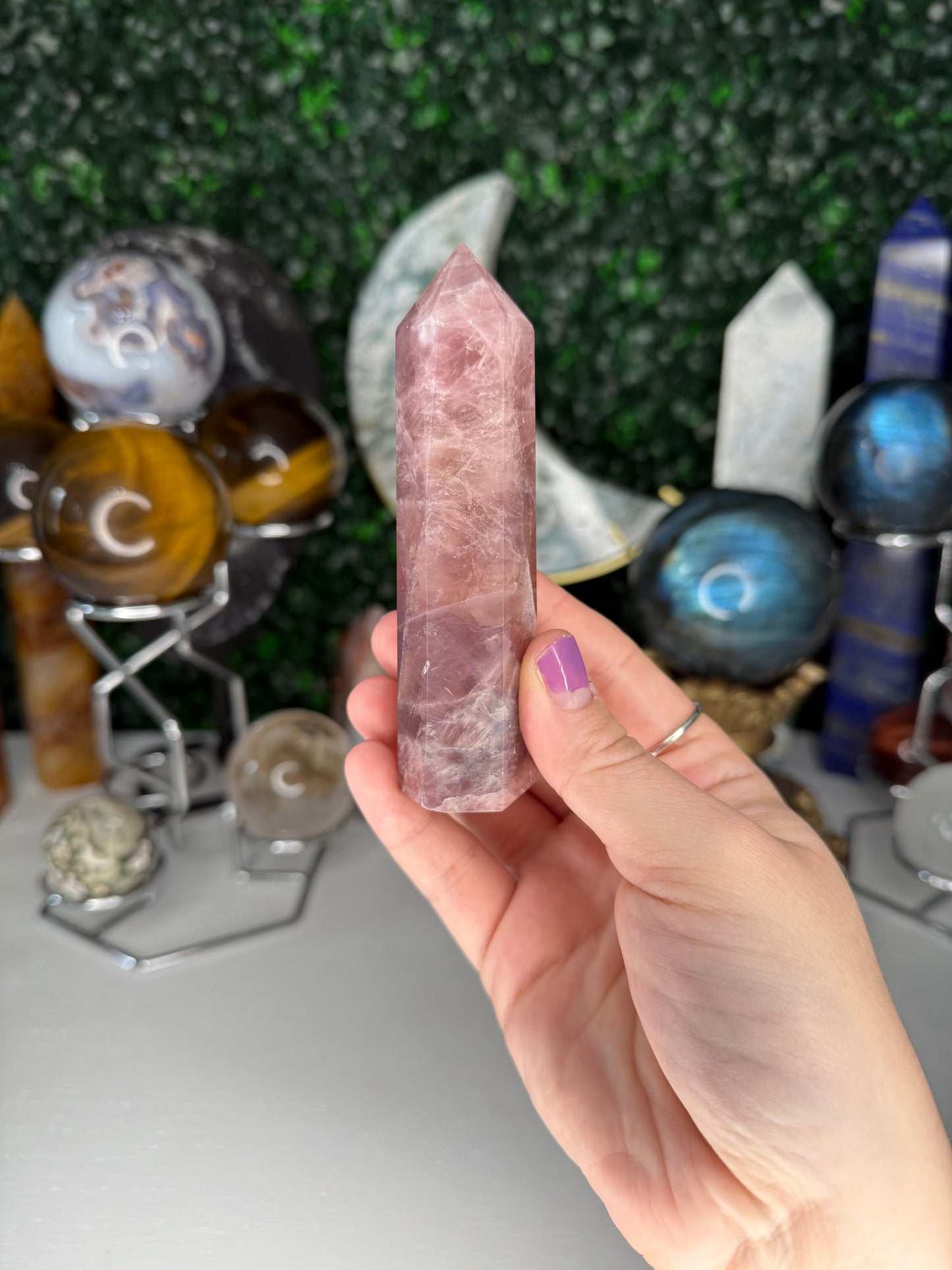 Purple Rose Quartz Points