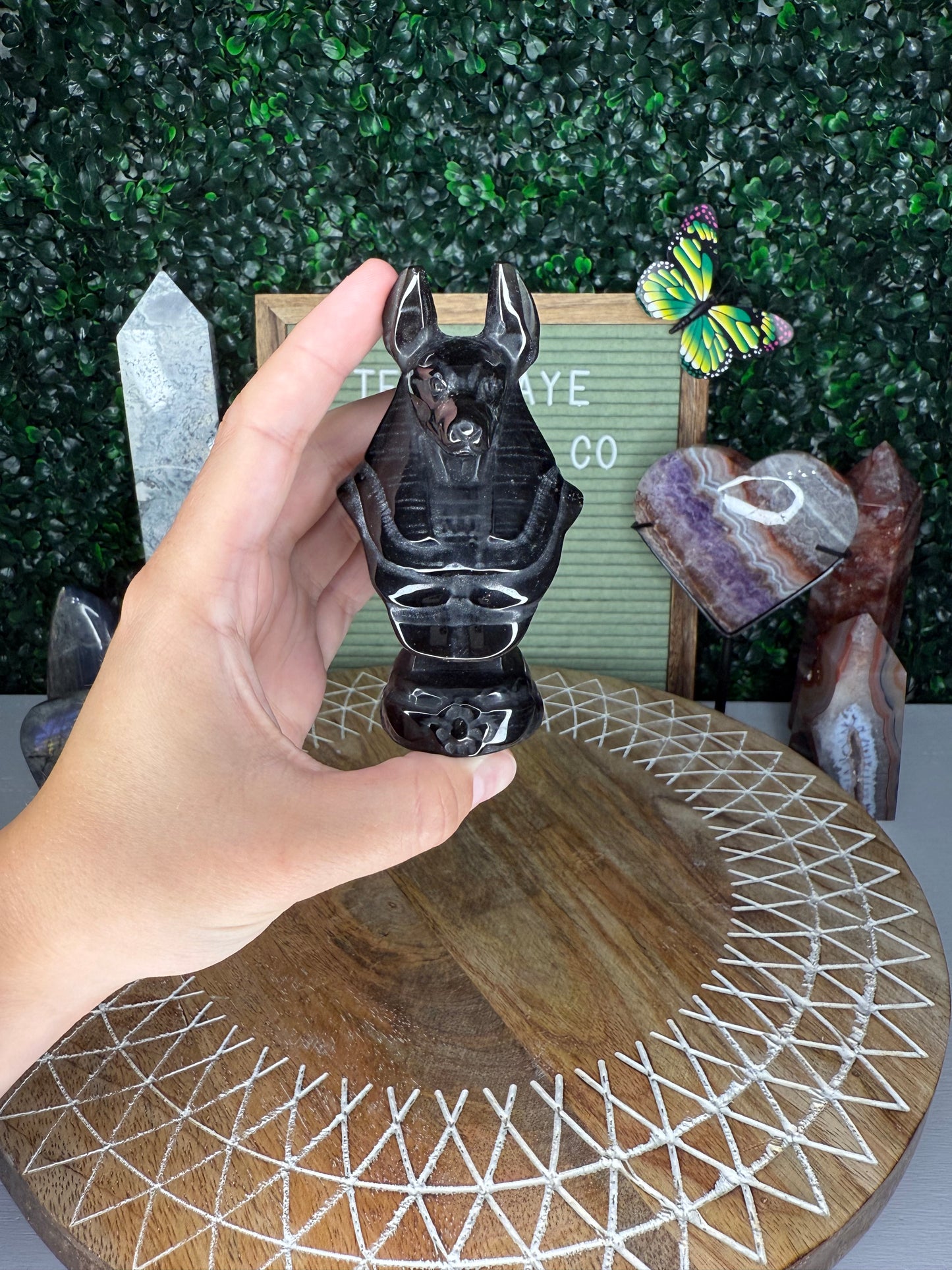 Obsidian Anubis Carving