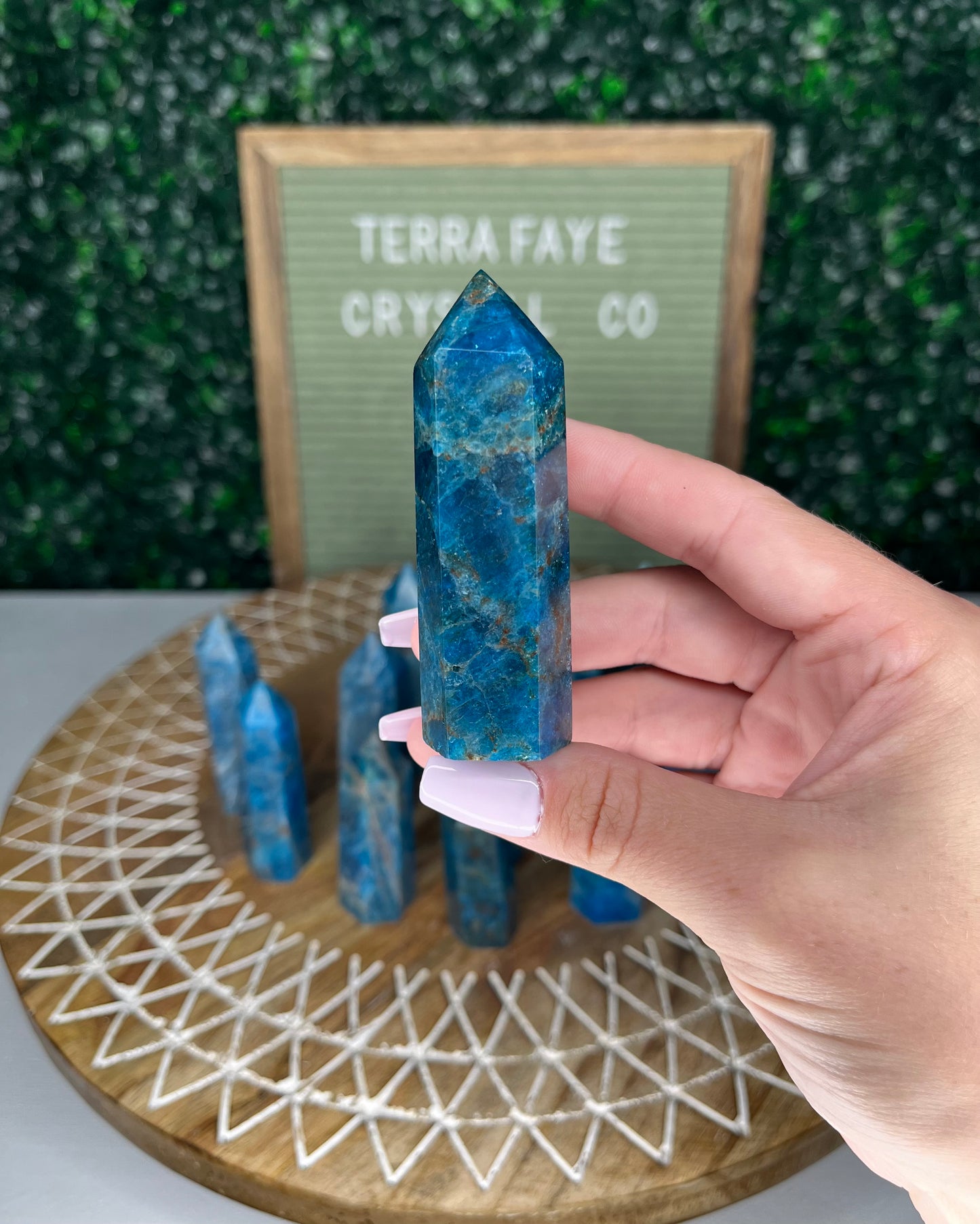 Blue Apatite Points