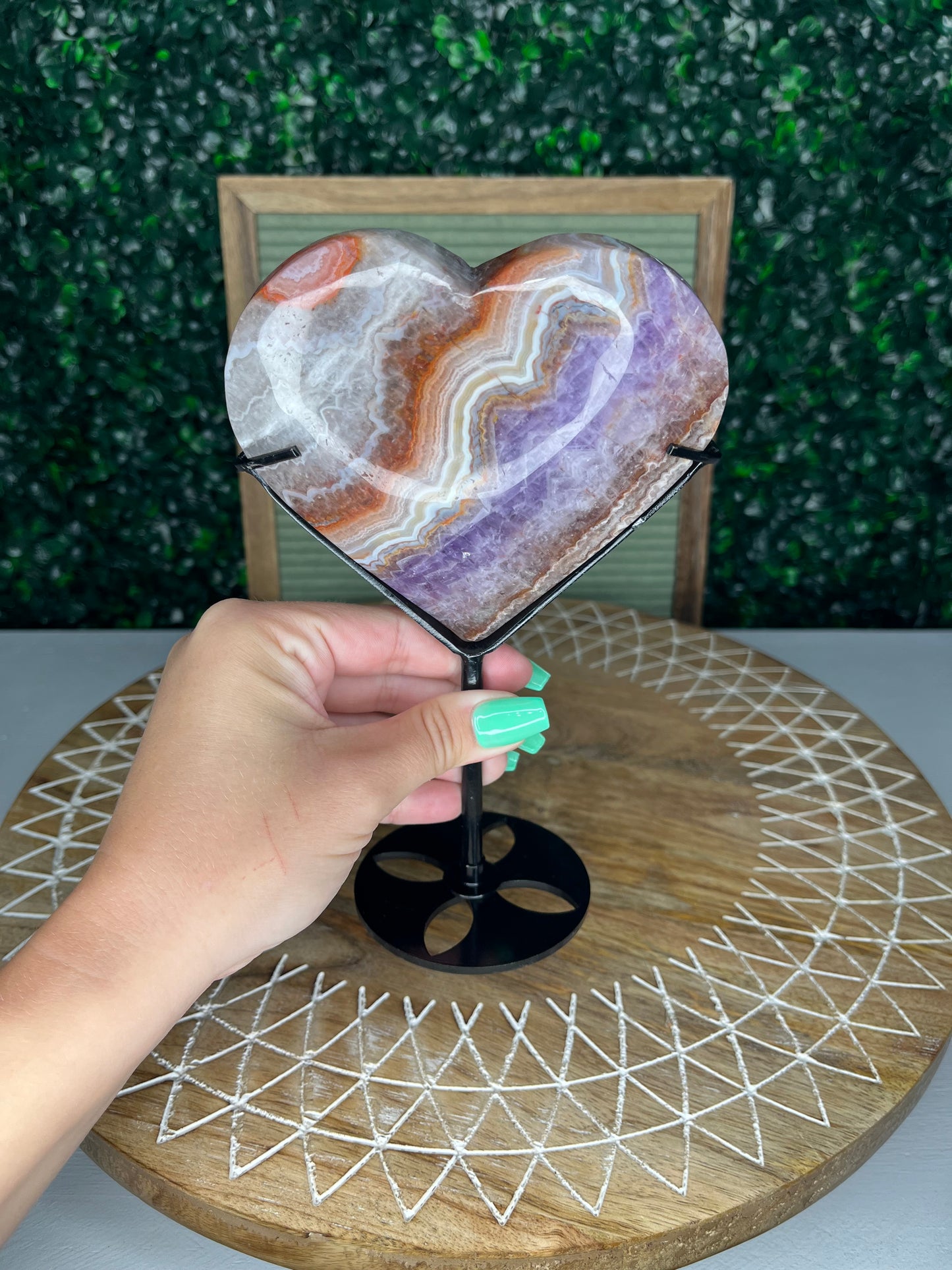 Amethyst Crazy Lace Agate Heart