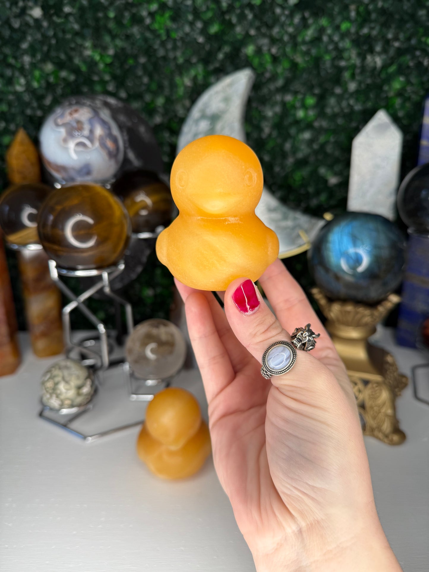 Orange Calcite Ducks