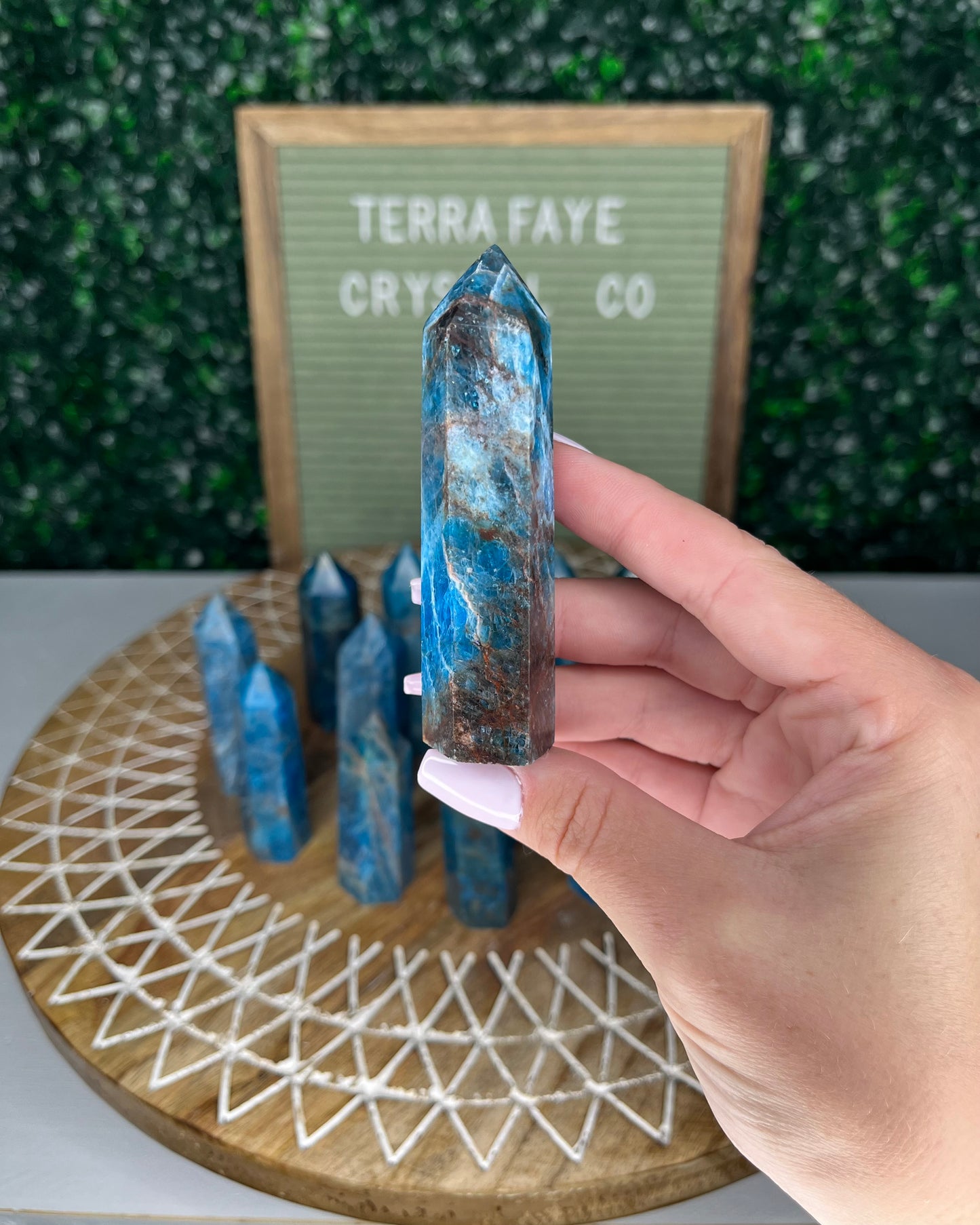 Blue Apatite Points