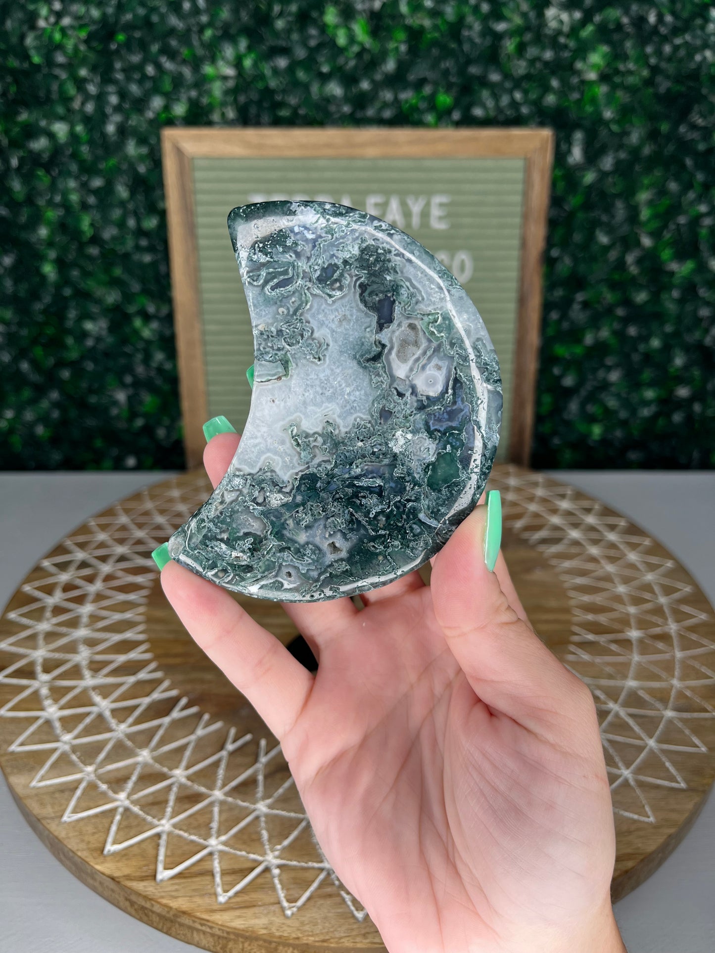 Moss Agate Moon