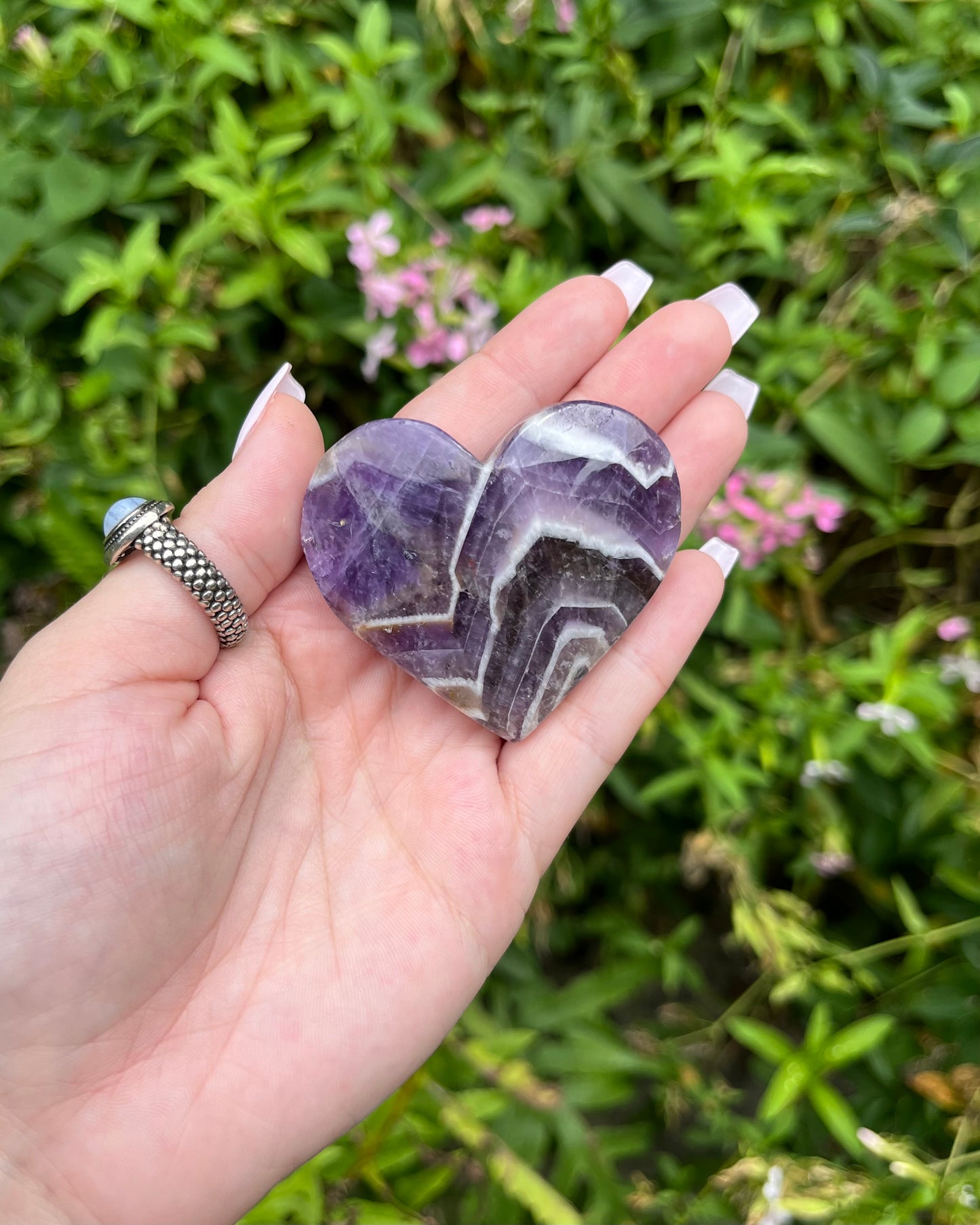 Chevron Amethyst Hearts