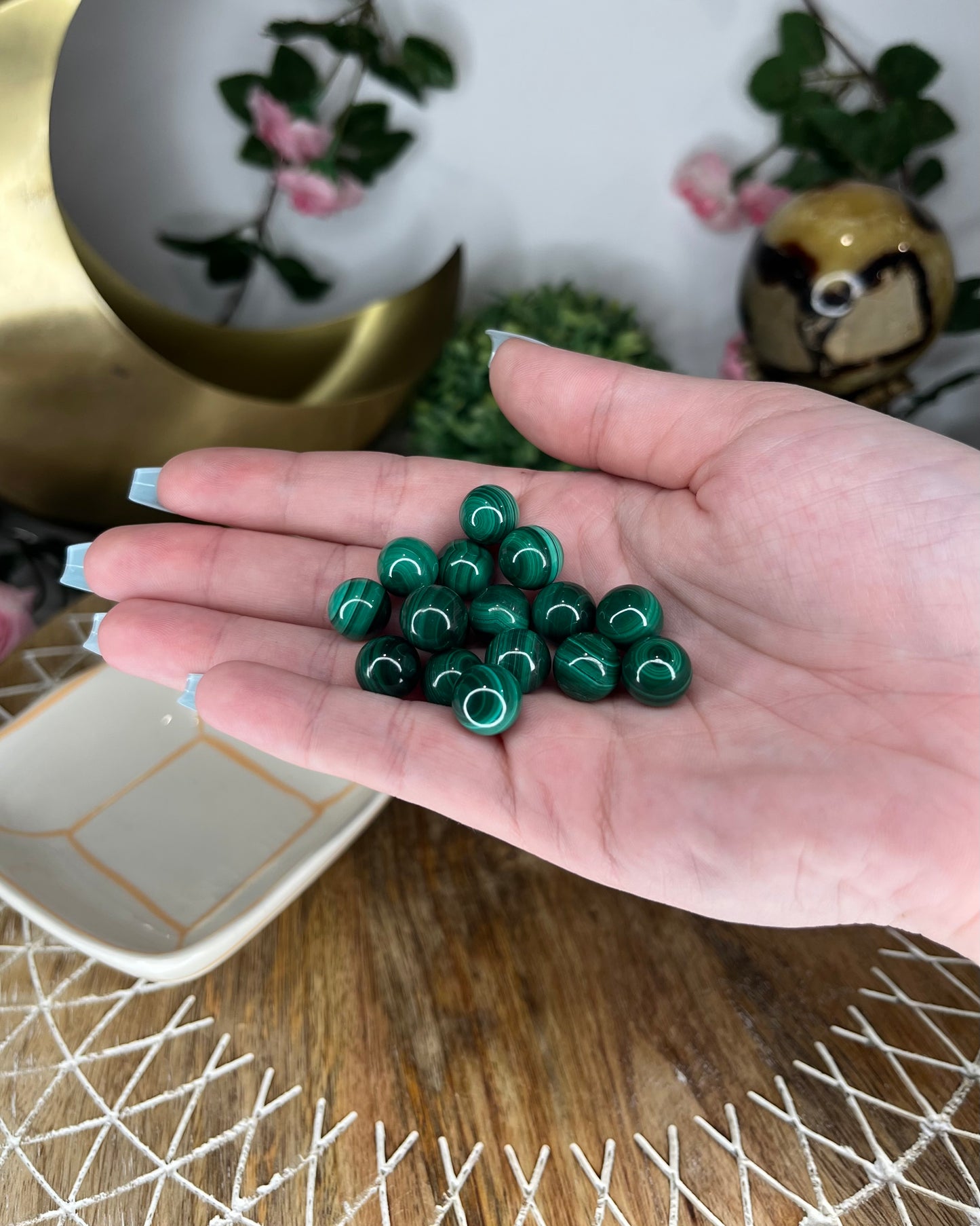 Mini Malachite Spheres