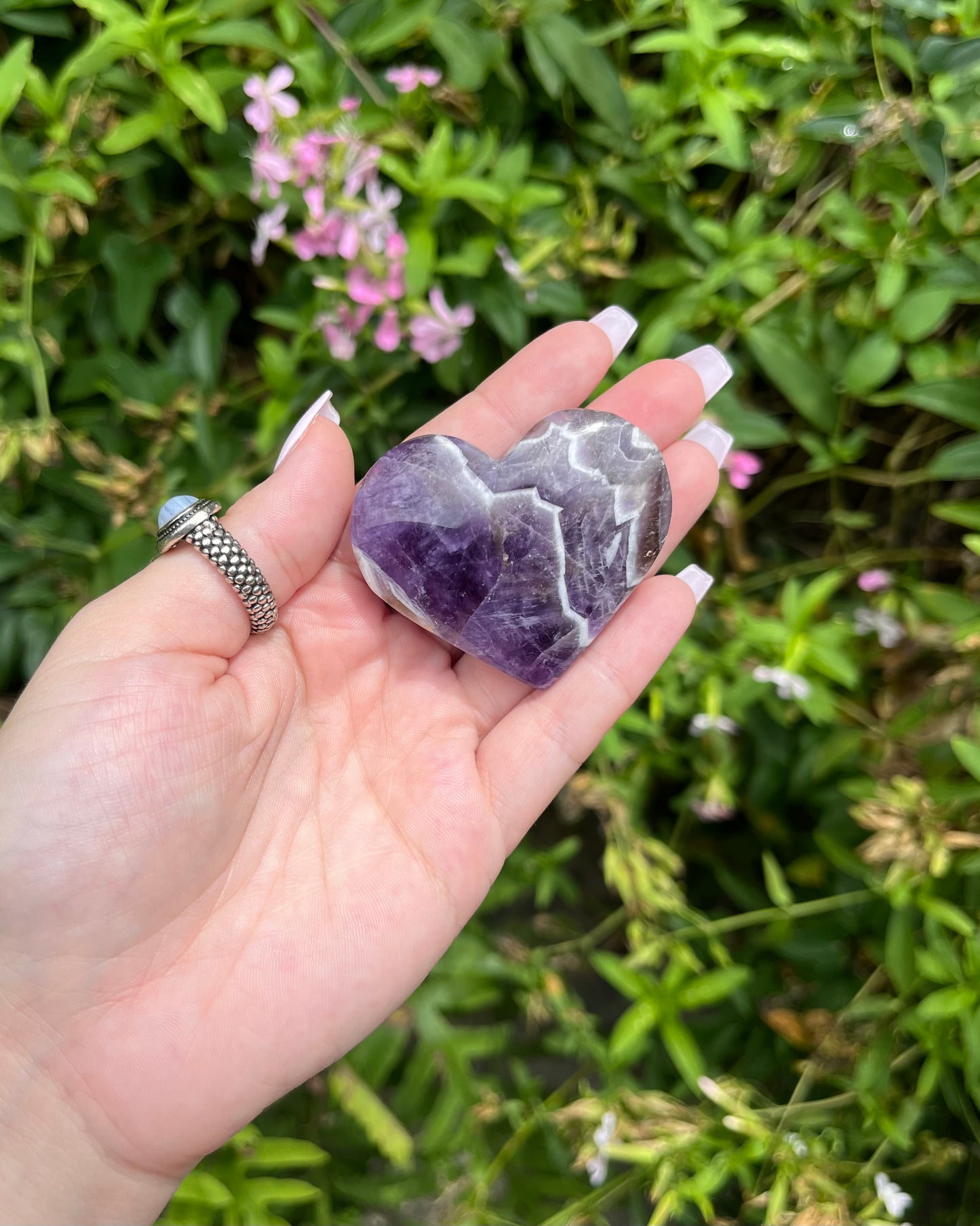 Chevron Amethyst Hearts