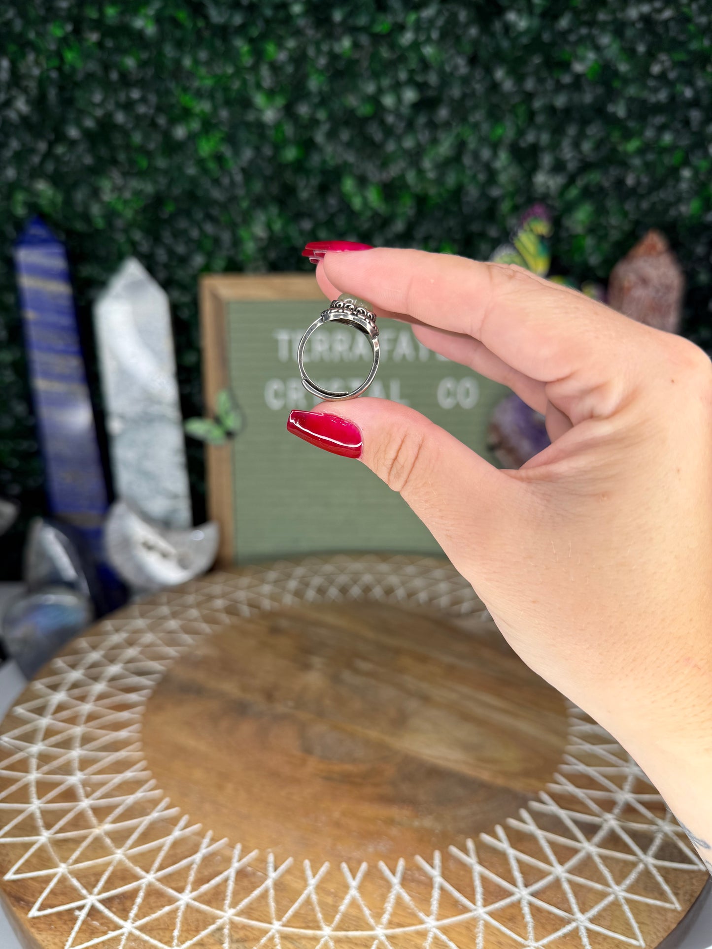 Prehnite Heart Rings