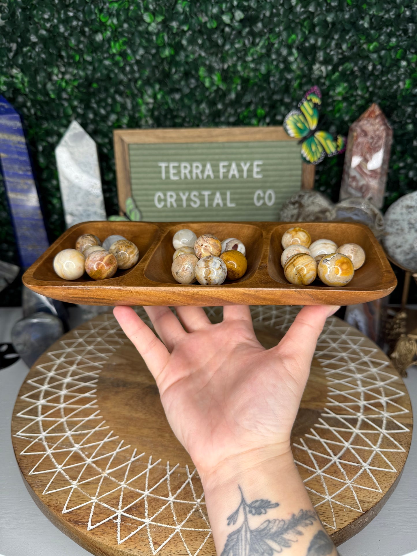 Mini Crazy Lace Agate Spheres