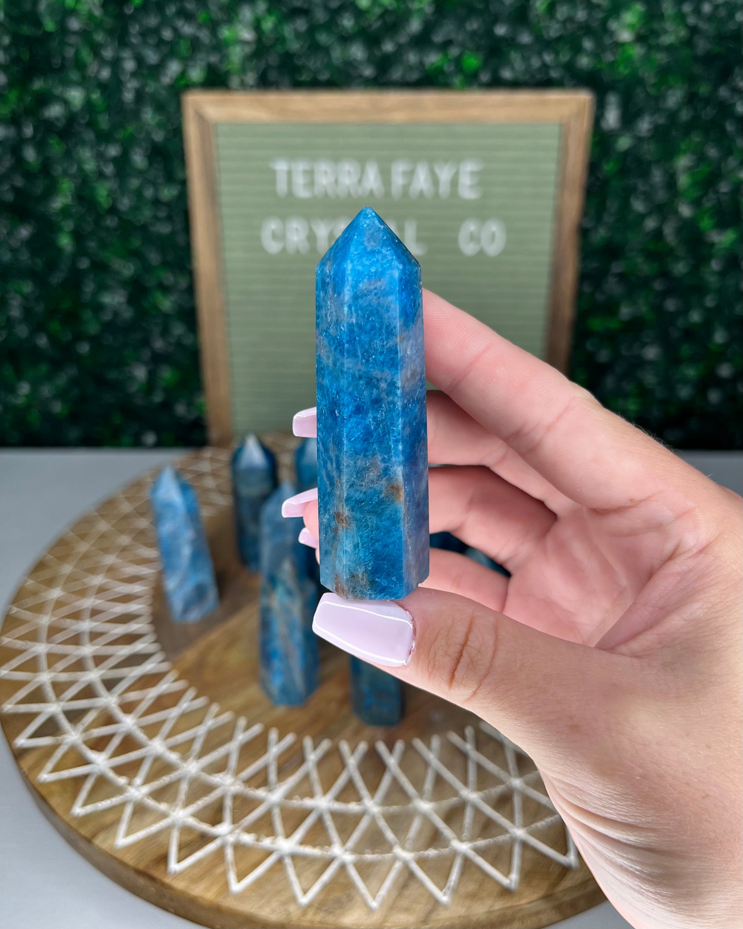 Blue Apatite Points