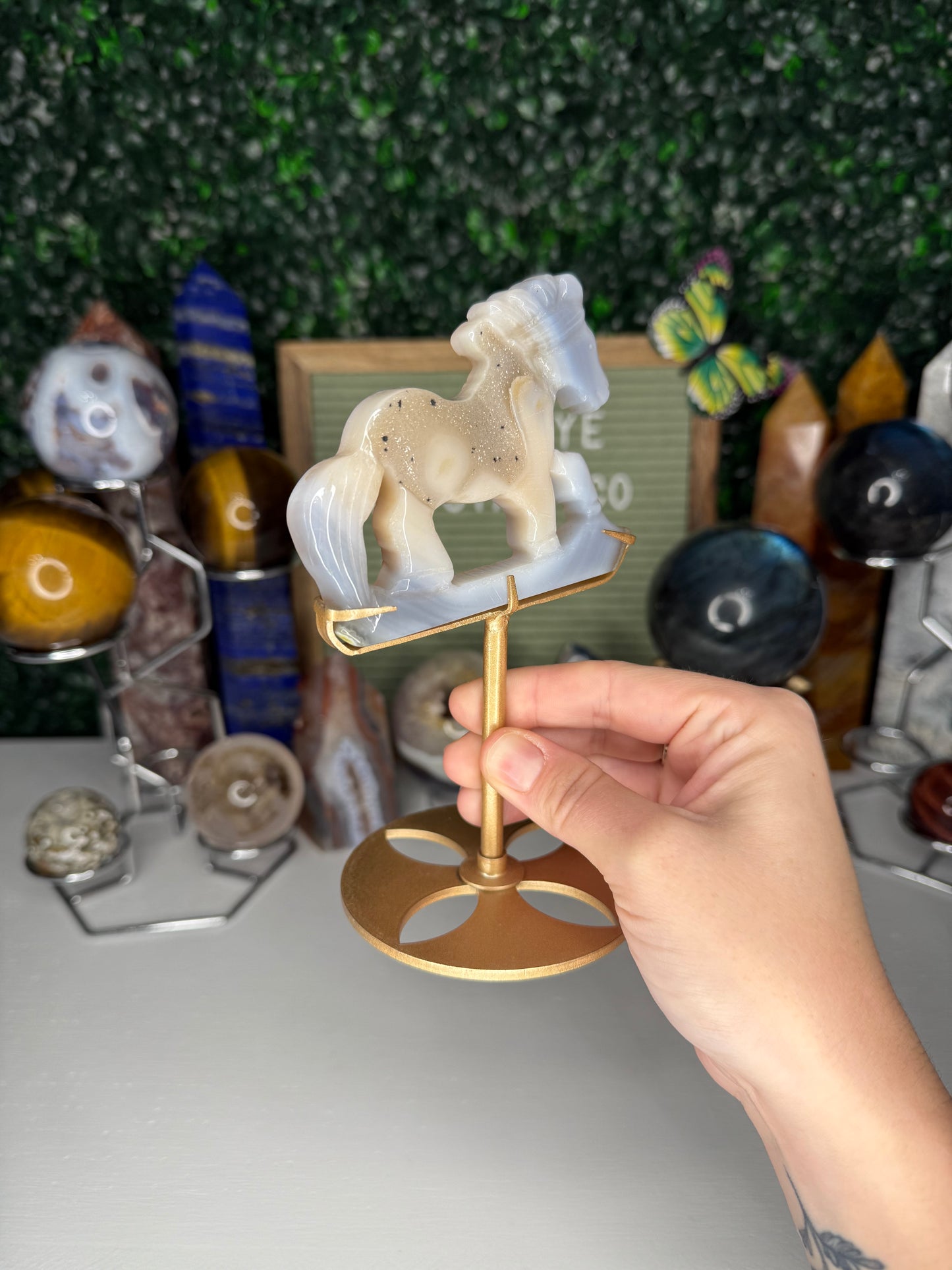 Agate Horse On Stand