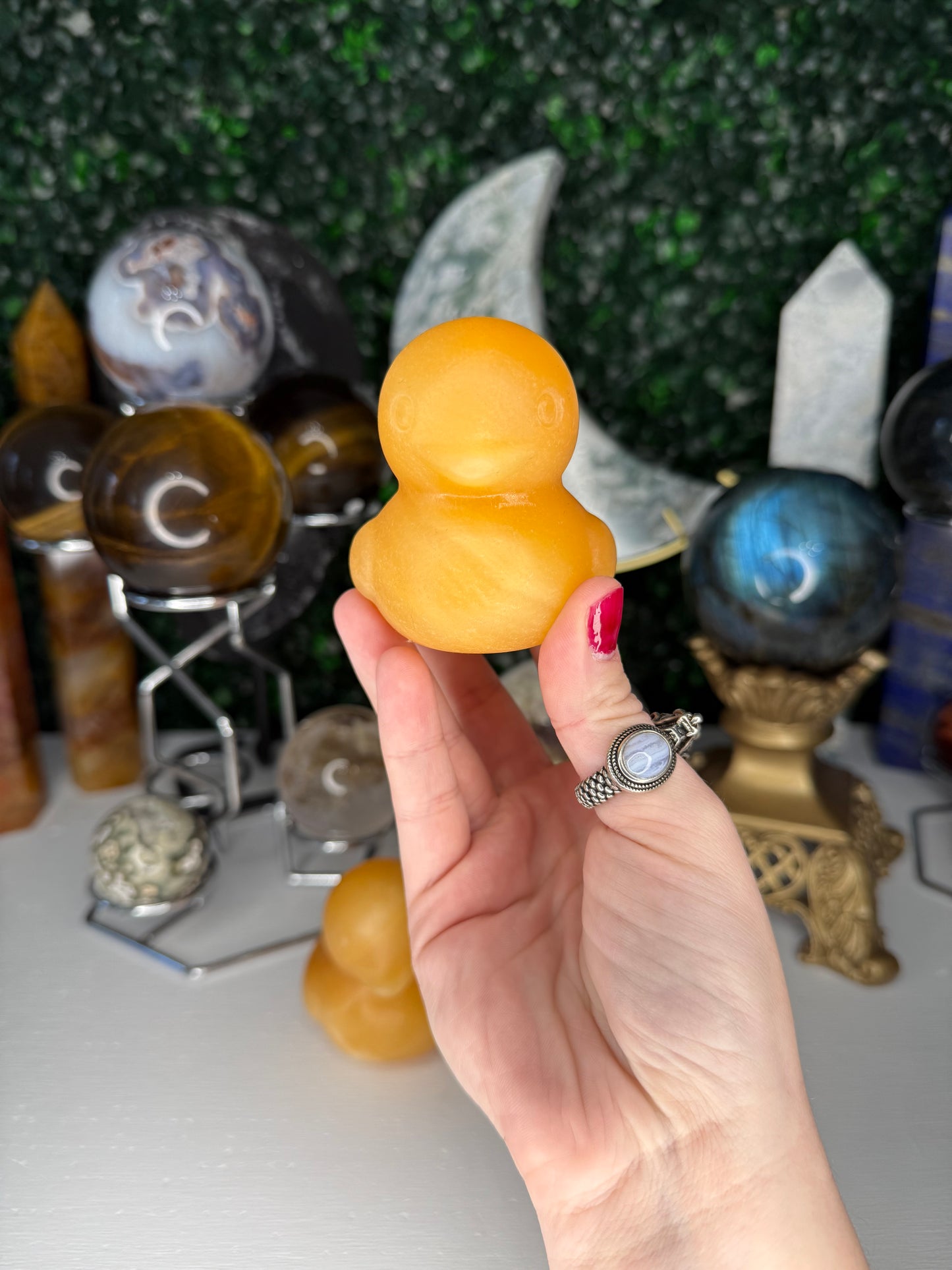 Orange Calcite Ducks