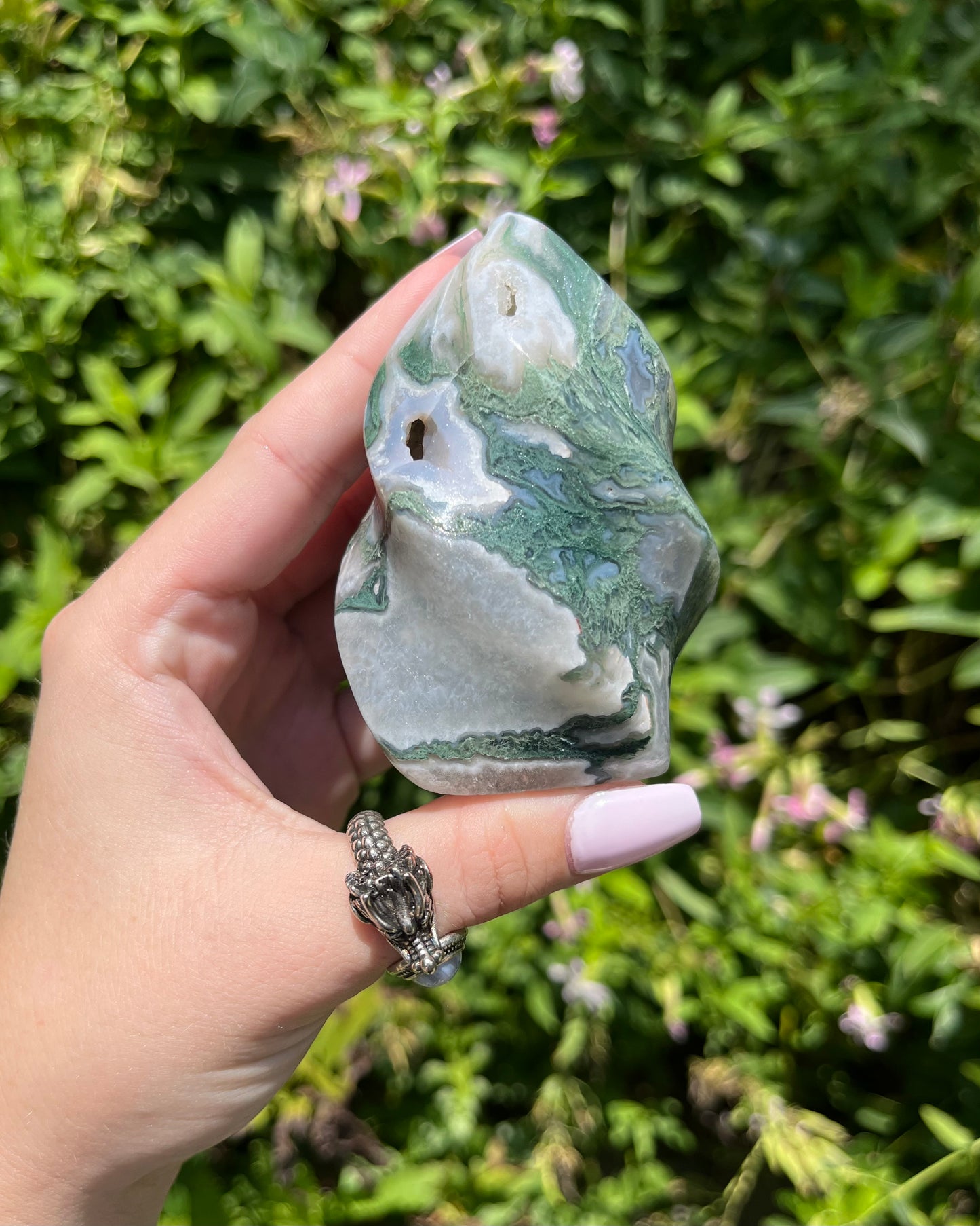 Moss Agate Flames