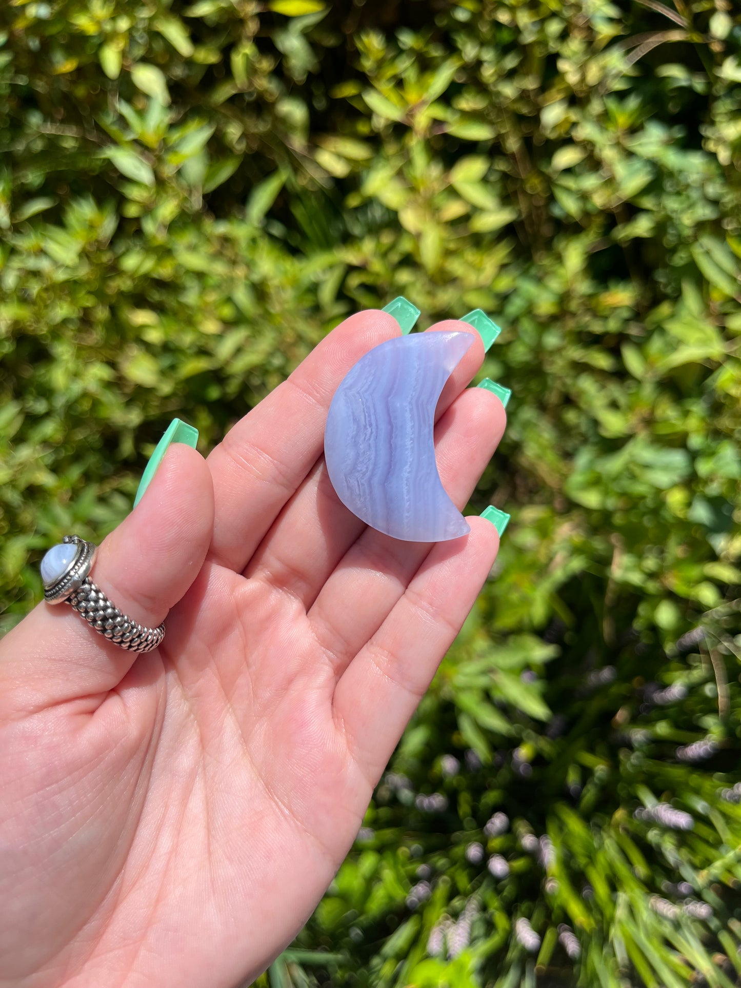 Blue Lace Agate Moons