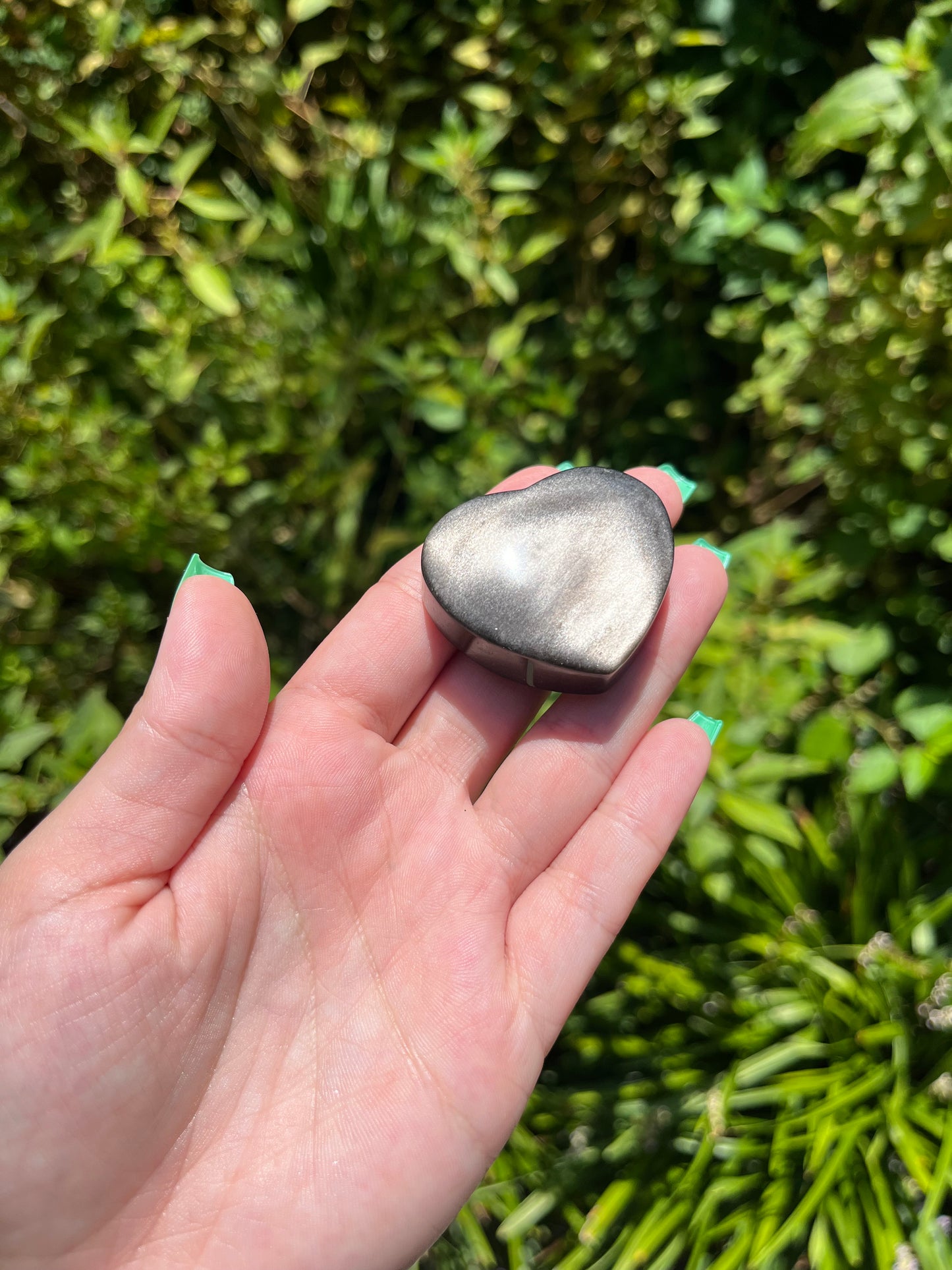 Silver Sheen Obsidian Hearts