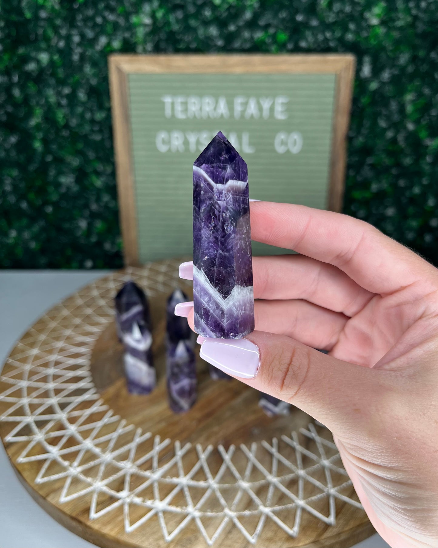 Chevron Amethyst Points