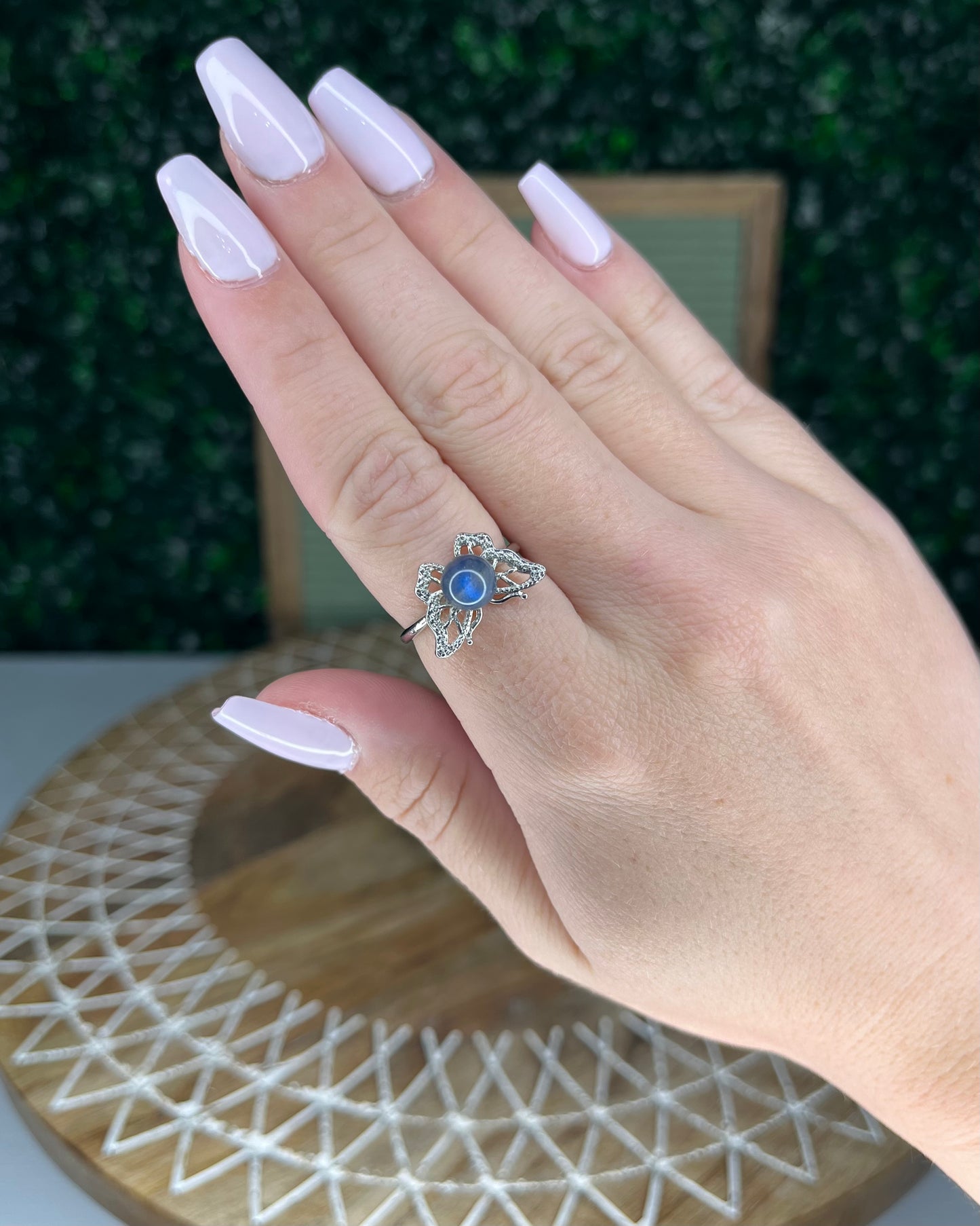 Labradorite Butterfly Rings