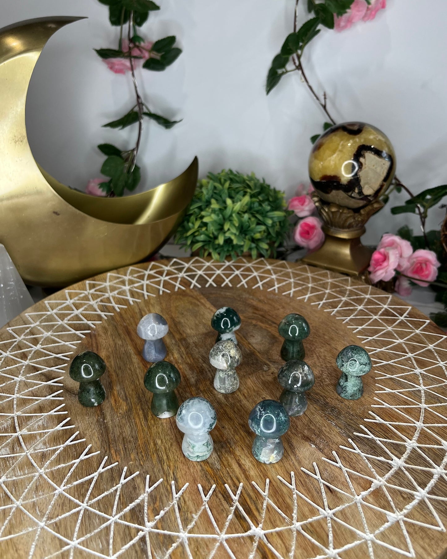 Moss Agate Mushies