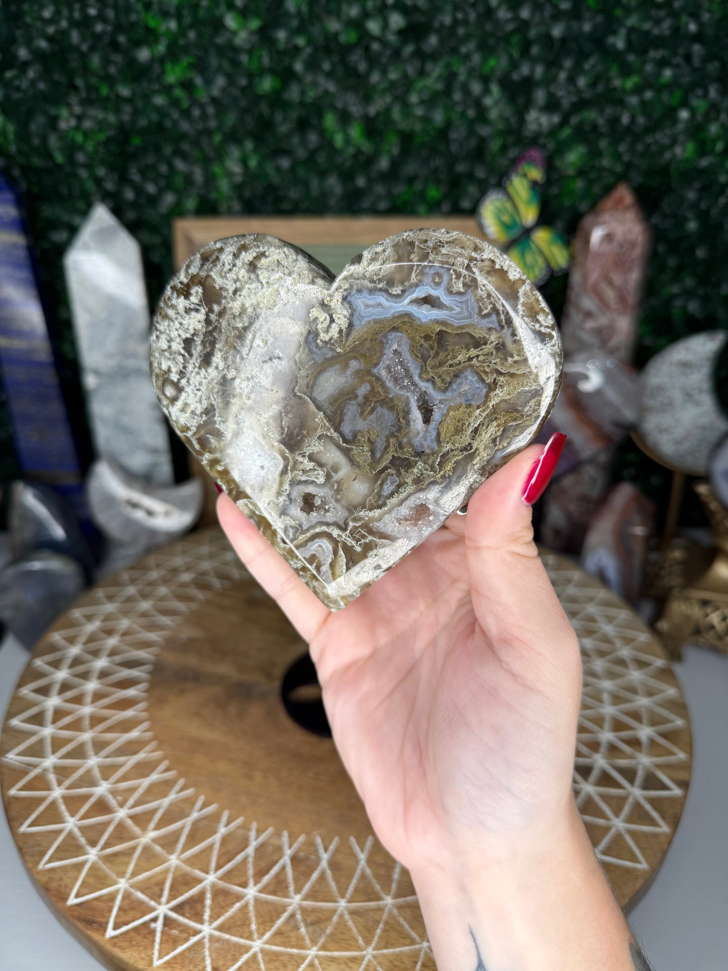 Moss Agate Heart