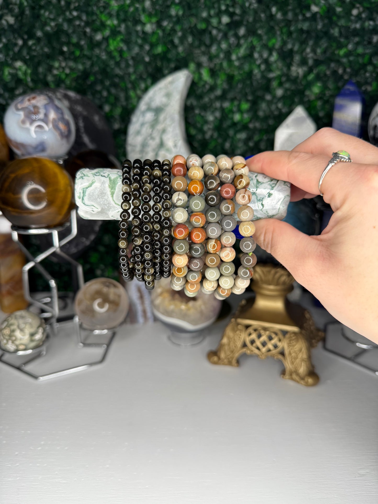 Moss Agate Bracelet Holder