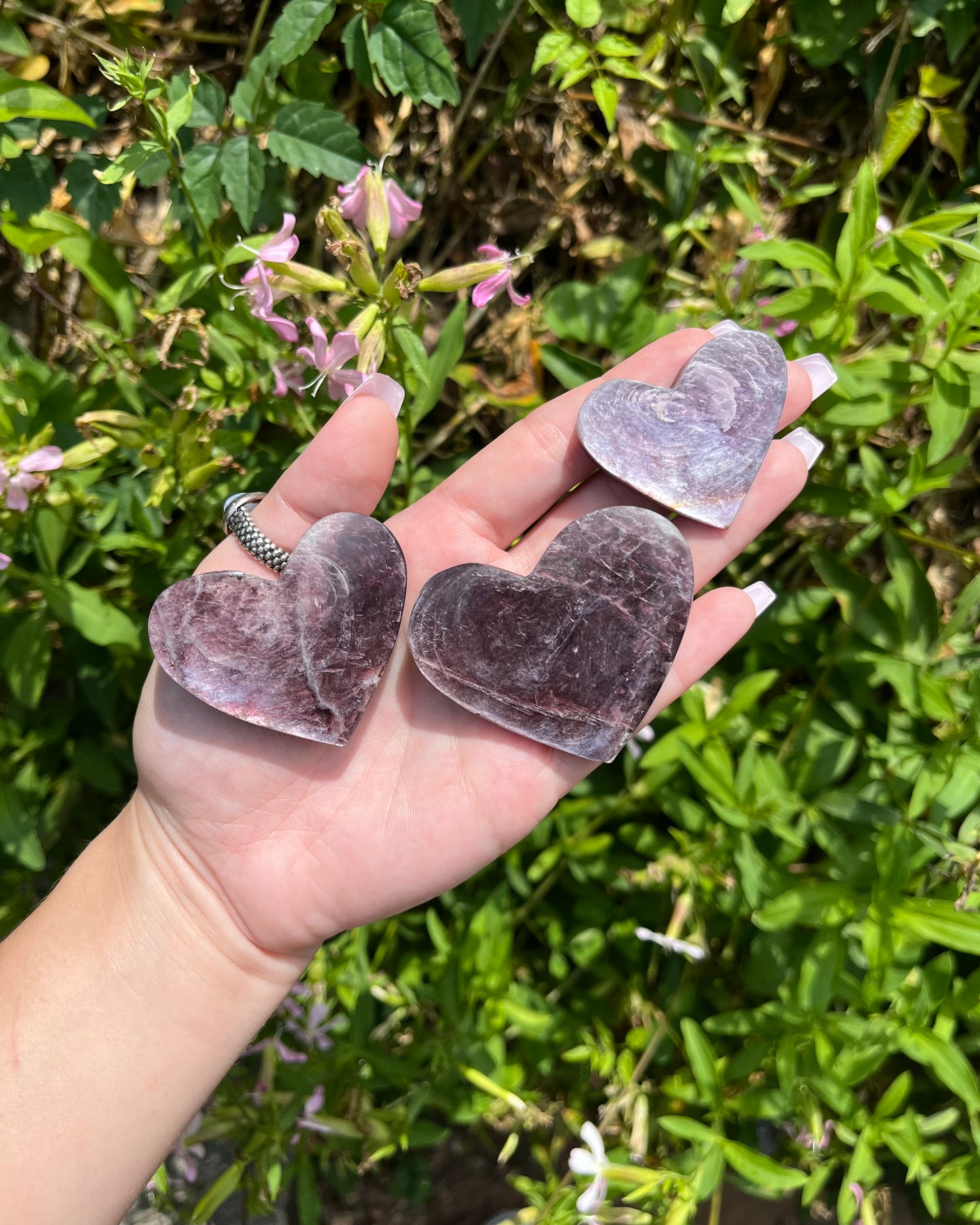 Lepidolite Hearts