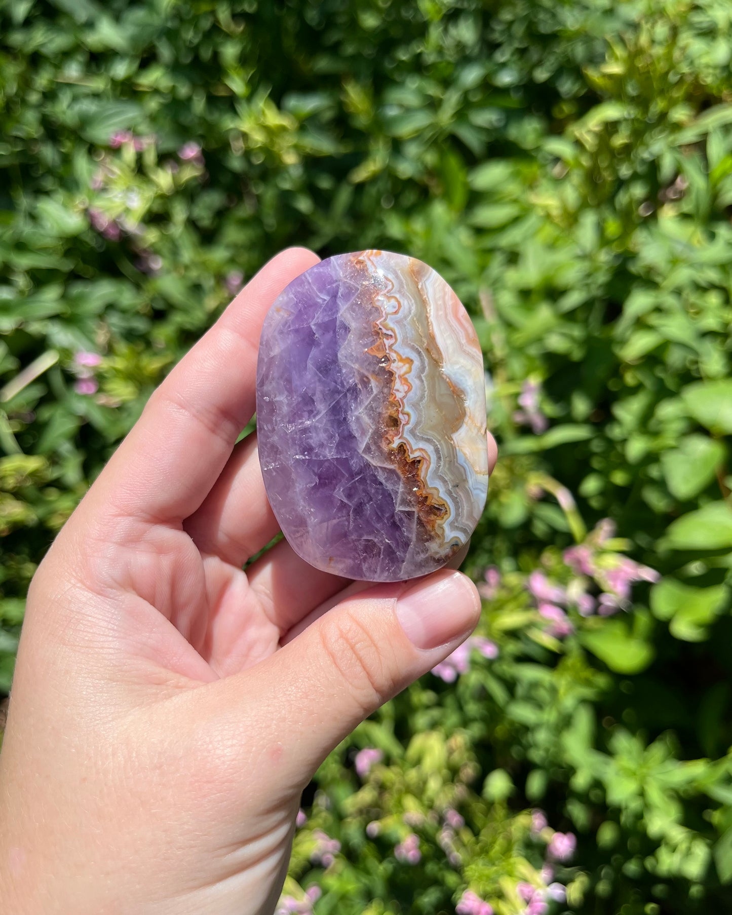 Amethyst Agate Palm Stones