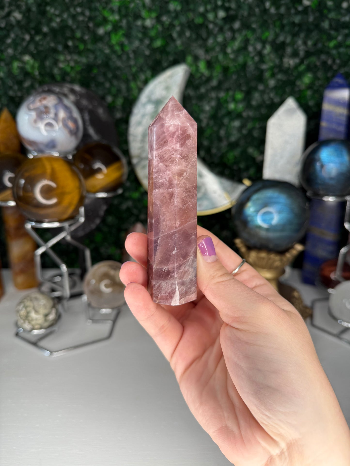 Purple Rose Quartz Points