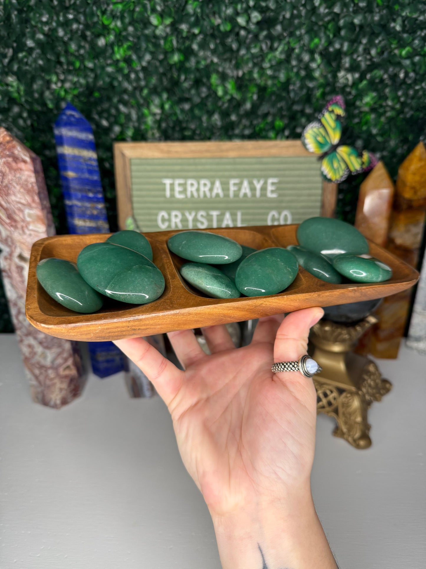 Green Aventurine Palm Stones