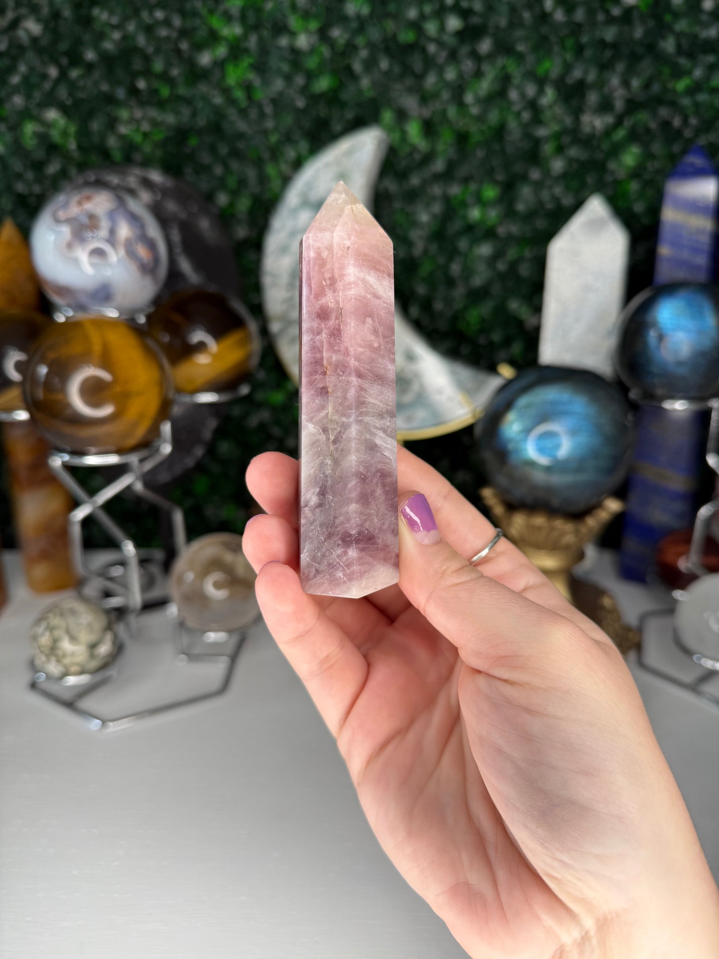 Purple Rose Quartz Points