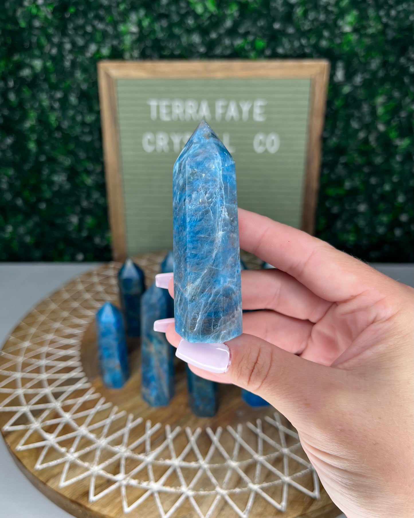 Blue Apatite Points