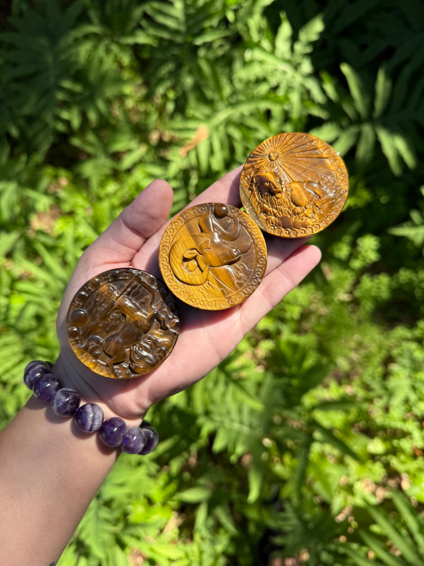 Tiger’s Eye Zodiac Carvings